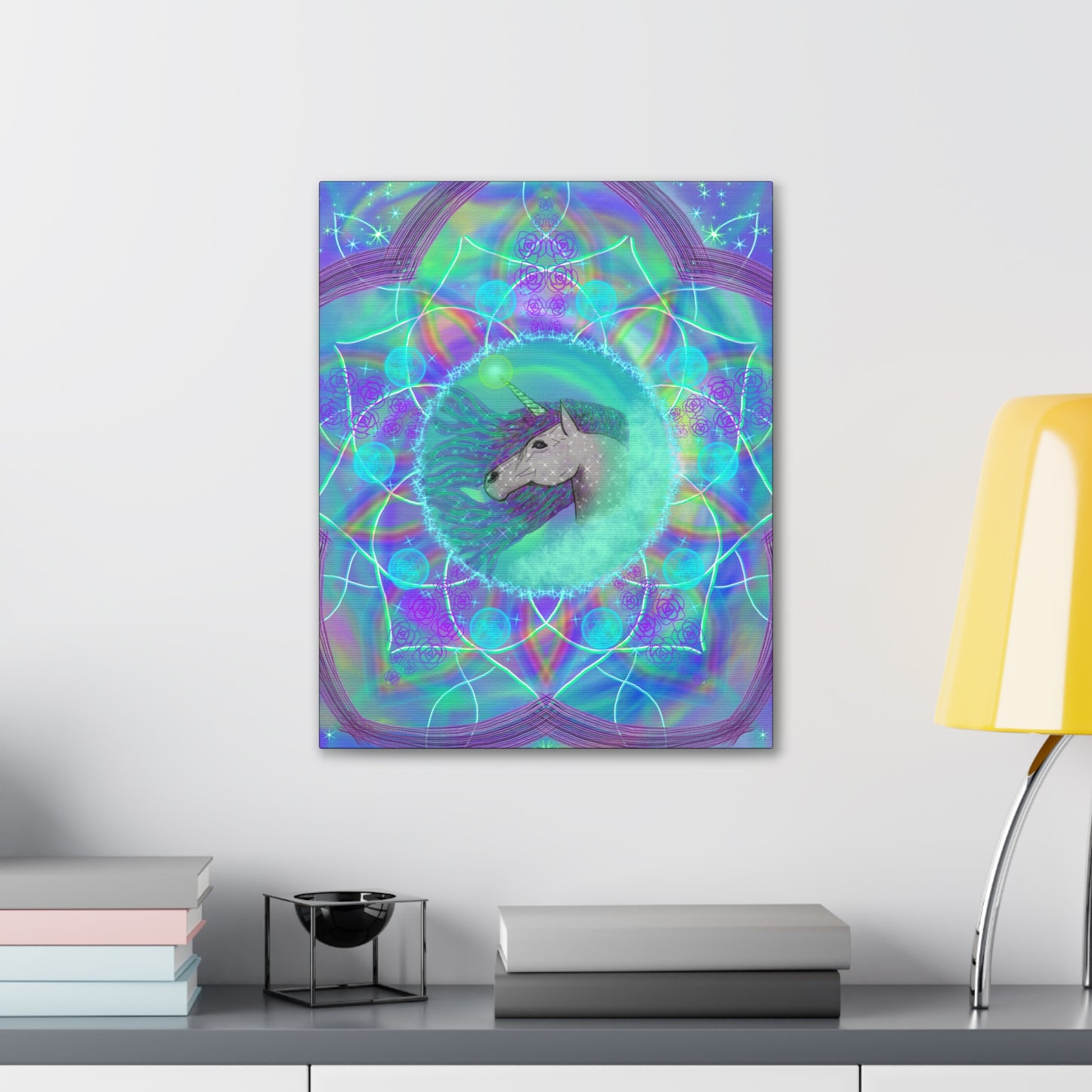 Mystic Unicorn, Canvas Art, Canvas Print, Original Art, Unique Gifts, Unicorn Lover Gift