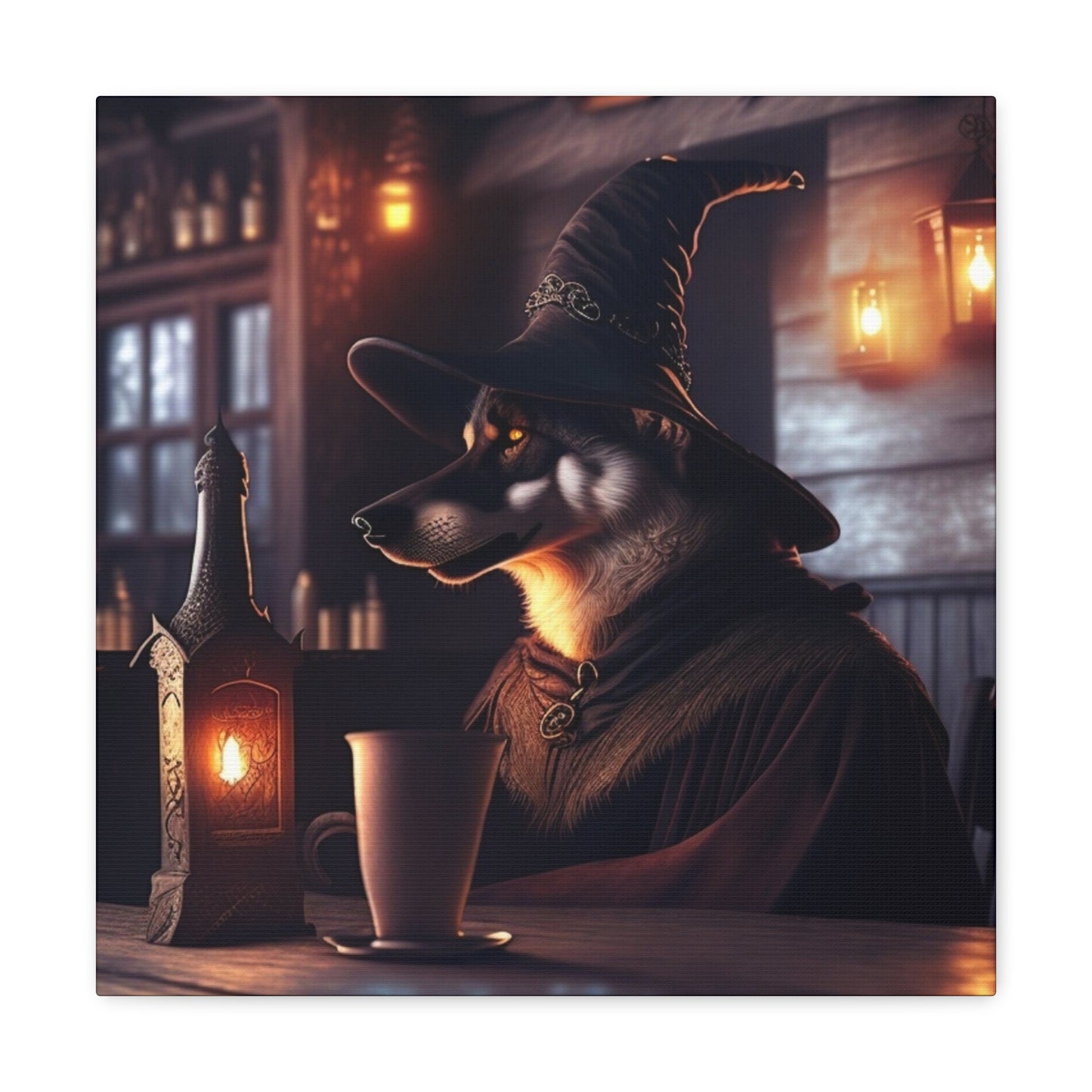 Wolf Sorcerer , Canvas Art, Canvas Print, Wall Decor, Original Art, Unique Gifts