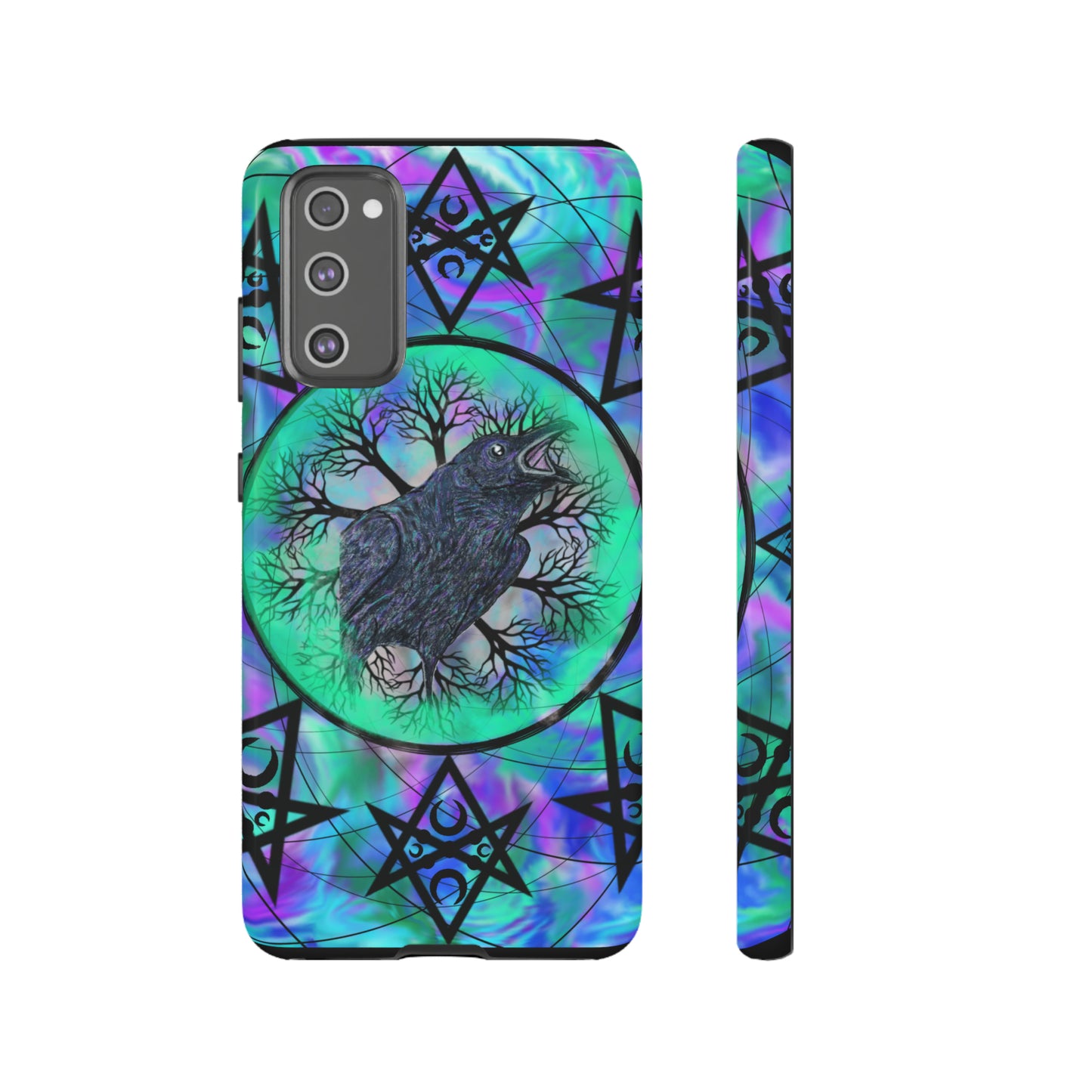 Raven Medicine Totem Protective Phone Case, Samsung, iPhone, Pixel, all sizes
