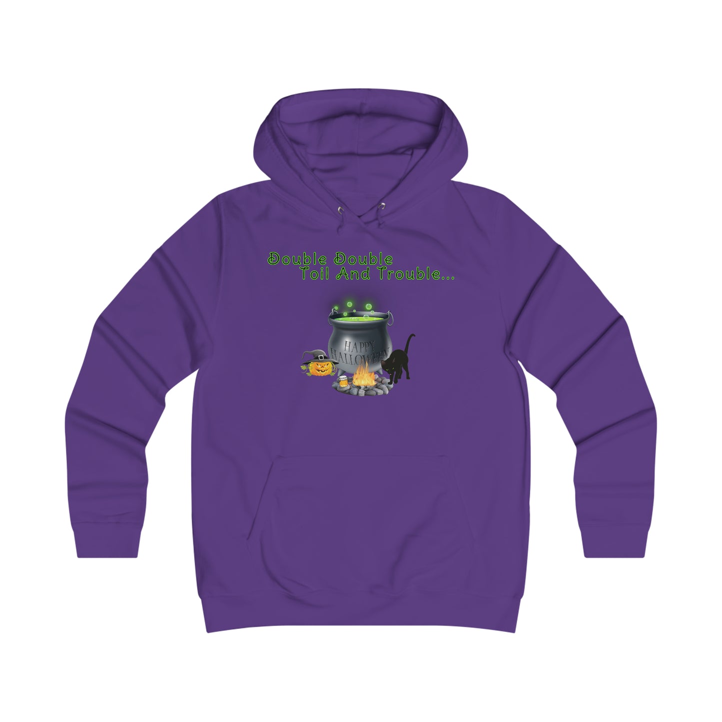 Girlie College Hoodie "Double Toil And Trouble" Halloween Top