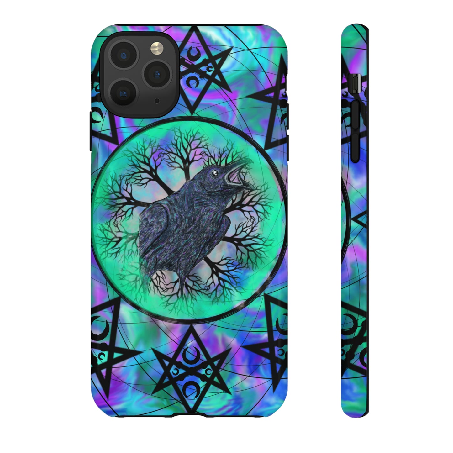 Raven Medicine Totem Protective Phone Case, Samsung, iPhone, Pixel, all sizes
