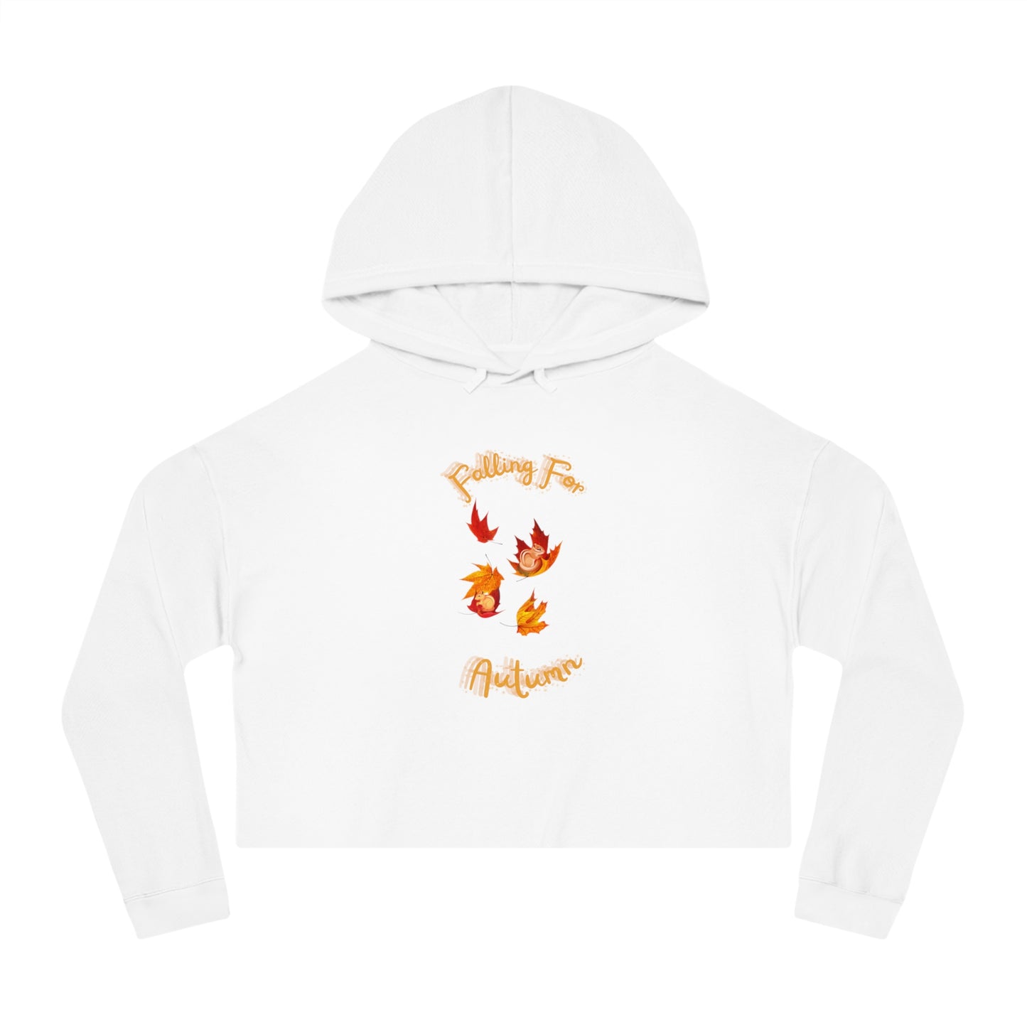 Falling For Autumn Womens Cropped Hooded Sweatshirt