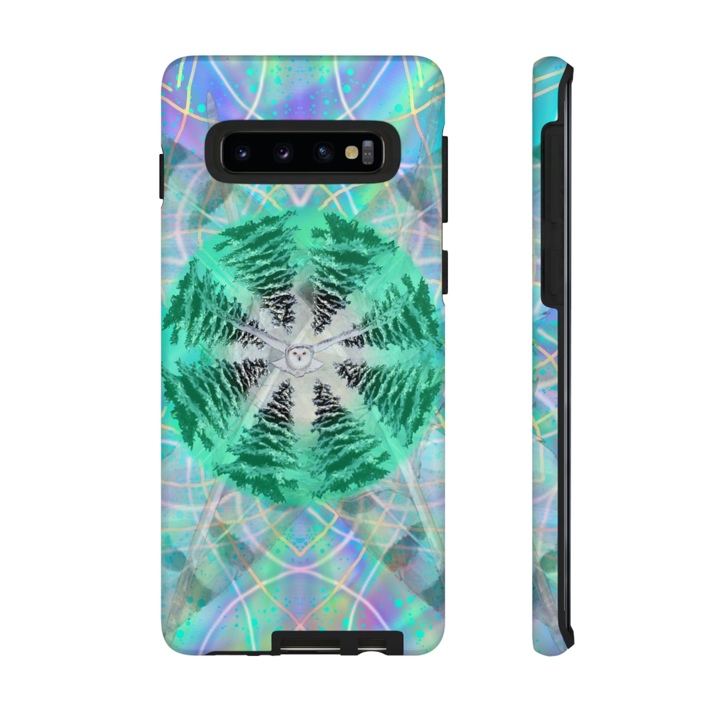 Mystic Pines Snowy Owl Protective Phone Case, Samsung, iPhone, Pixel, all sizes