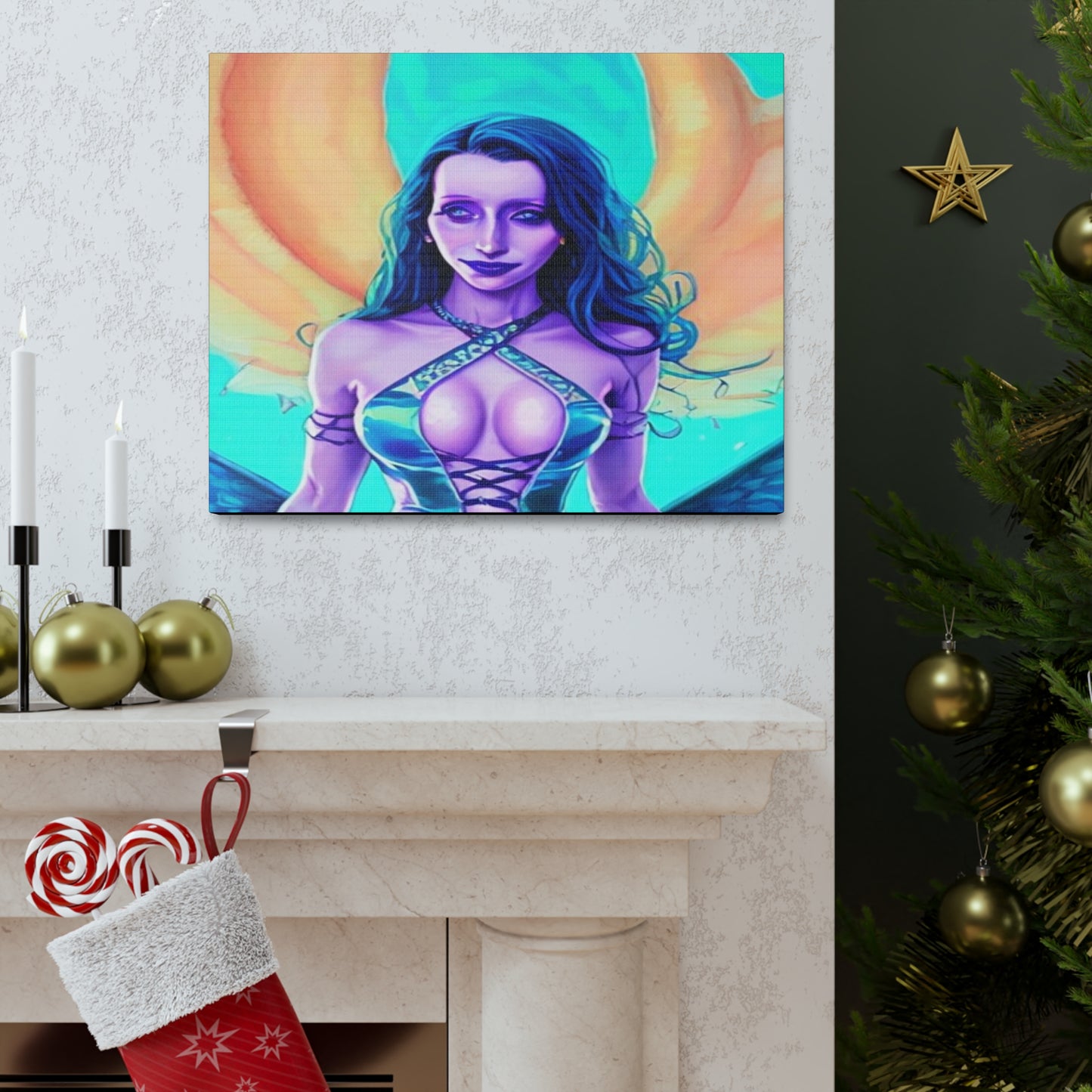 Circe, Greek Goddess Of The Sea, Canvas Art, Fantasy Art, Unique Gift, Original Art