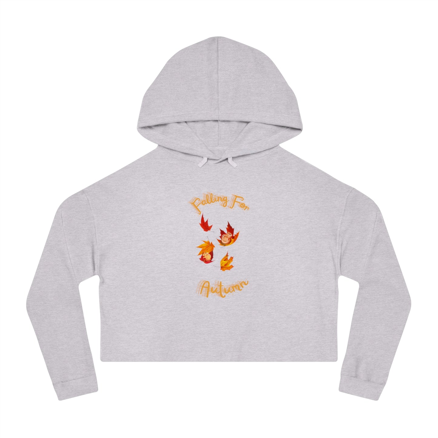 Falling For Autumn Womens Cropped Hooded Sweatshirt