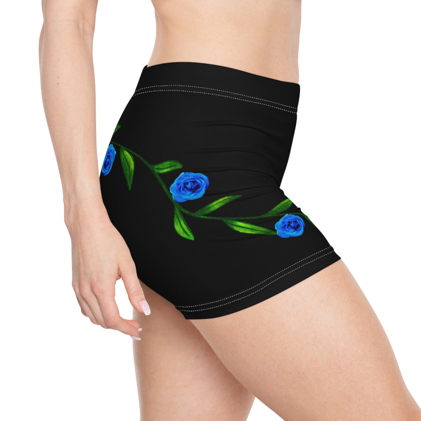 Blue Rose, Summer Shorts, Womens