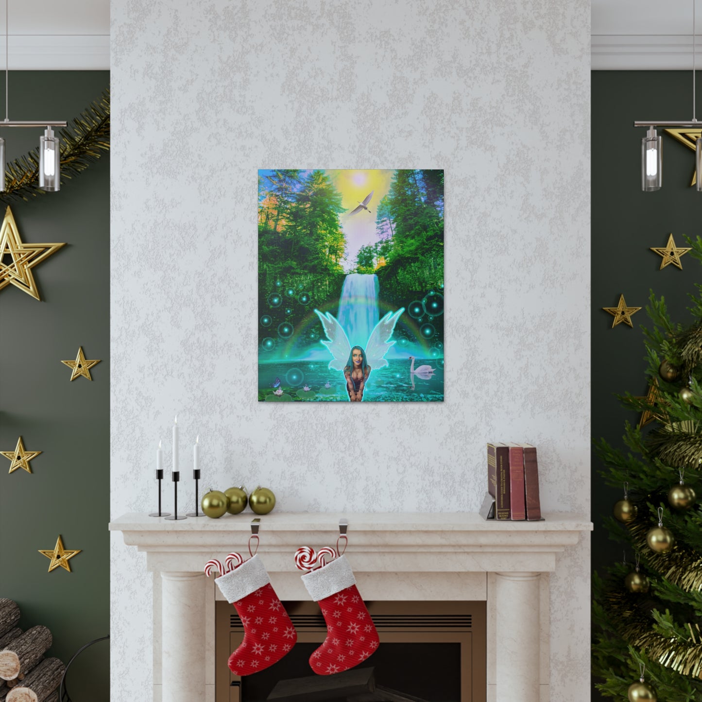 Mystic Water Fairy, Canvas print, Wall Decor, Fantasy Art, Unique Gift, Original Art