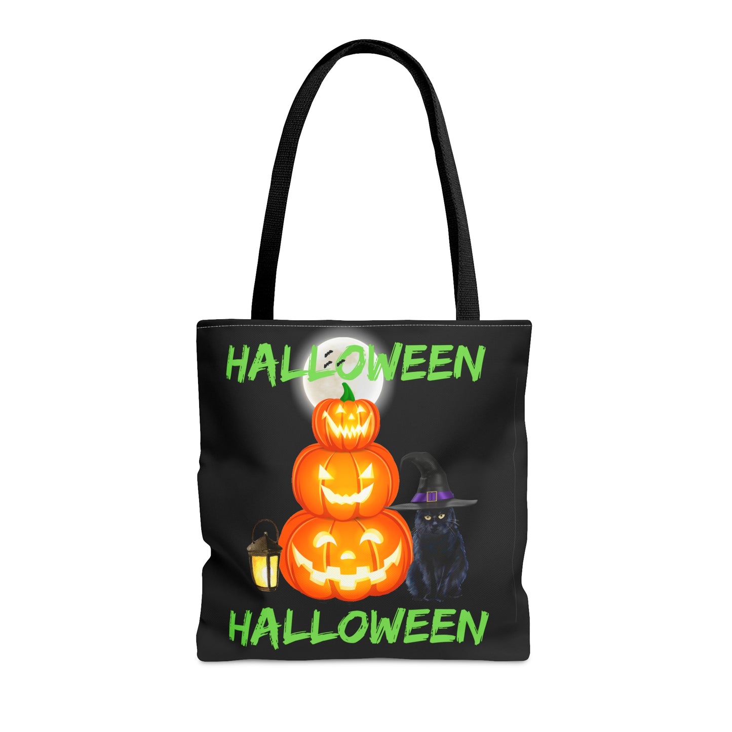 Halloween Pumpkins And Black Cat, Halloween Candy Tote Bag