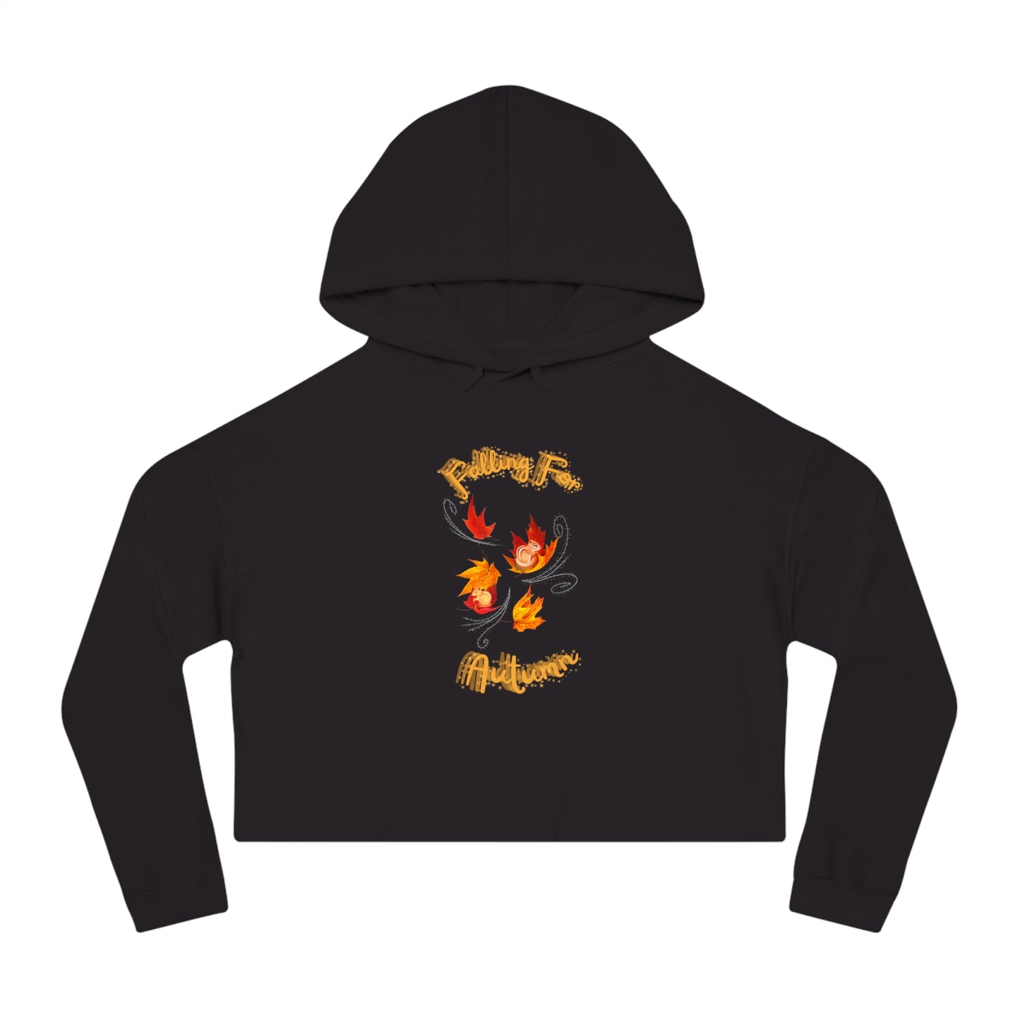 Falling For Autumn Womens Cropped Hooded Sweatshirt