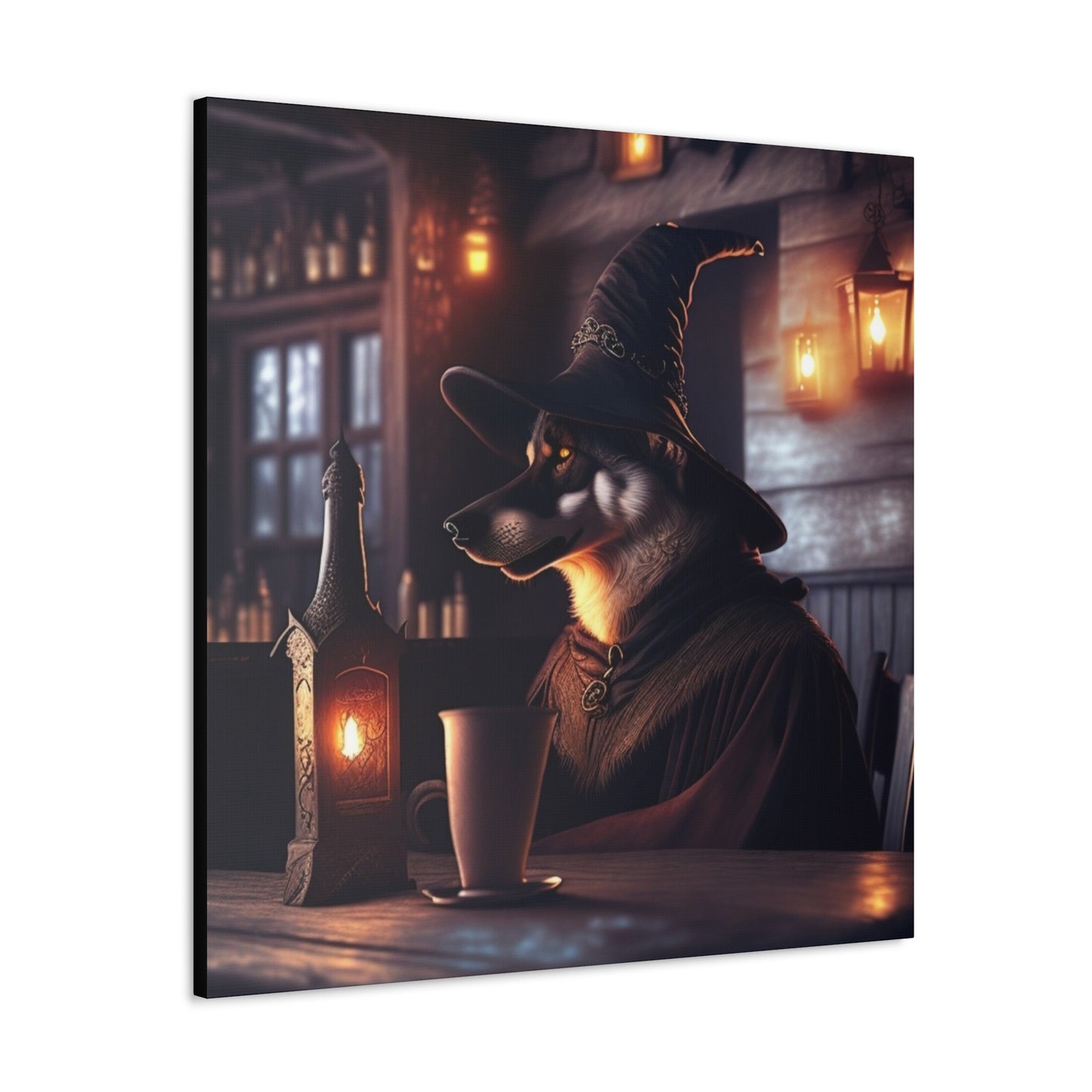 Wolf Sorcerer , Canvas Art, Canvas Print, Wall Decor, Original Art, Unique Gifts