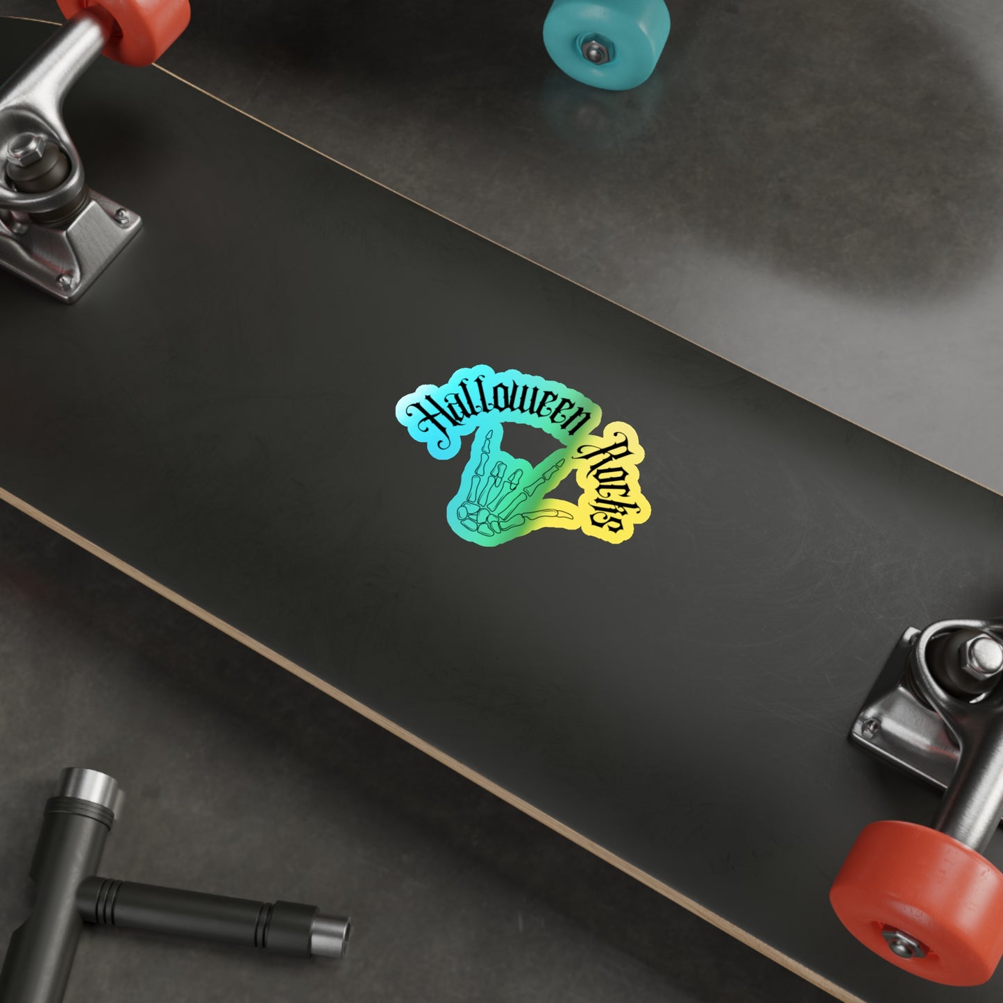 Halloween Rainbow Holographic Die-cut Vinyl Stickers Halloween Rocks