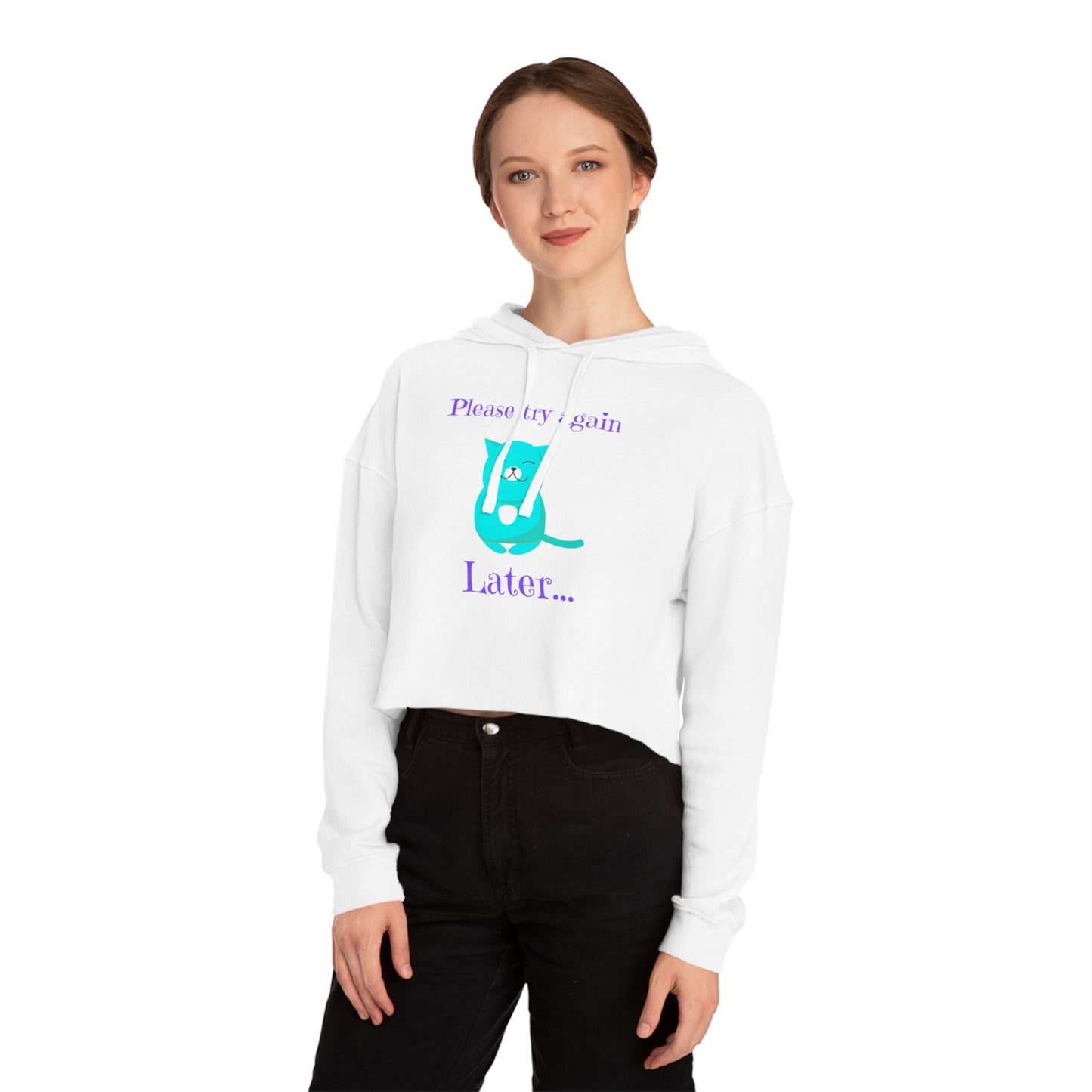 Eat Me Christmas Womens Cropped Hooded Sweatshirt