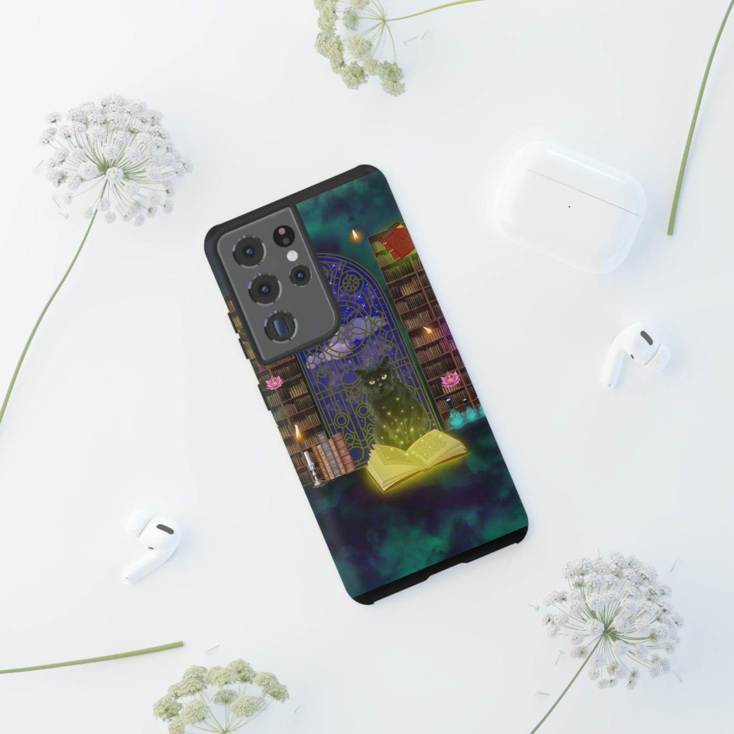 Mystic Cat Protective Phone Case, Samsung, iPhone, Pixel, all sizes