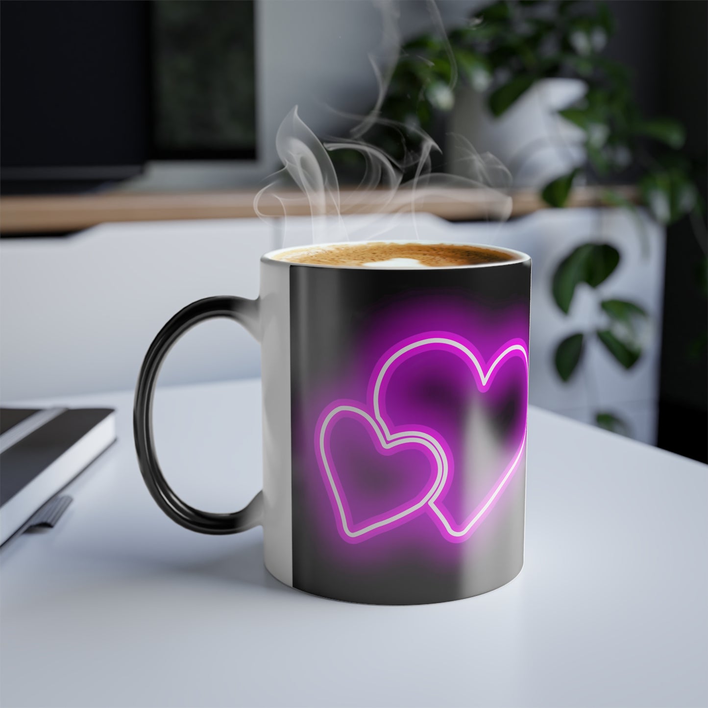 Glowing Heart, Color Morphing Mug, 11oz, Valentines Day Gift, Gift For Her, Gift For Him