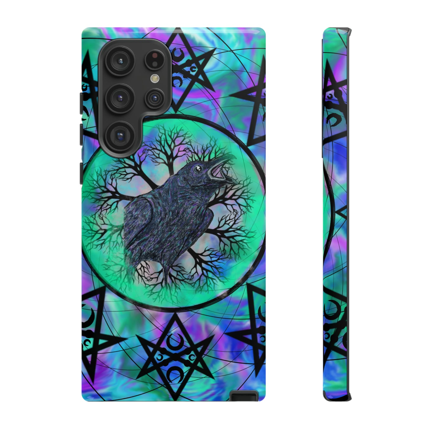 Raven Medicine Totem Protective Phone Case, Samsung, iPhone, Pixel, all sizes