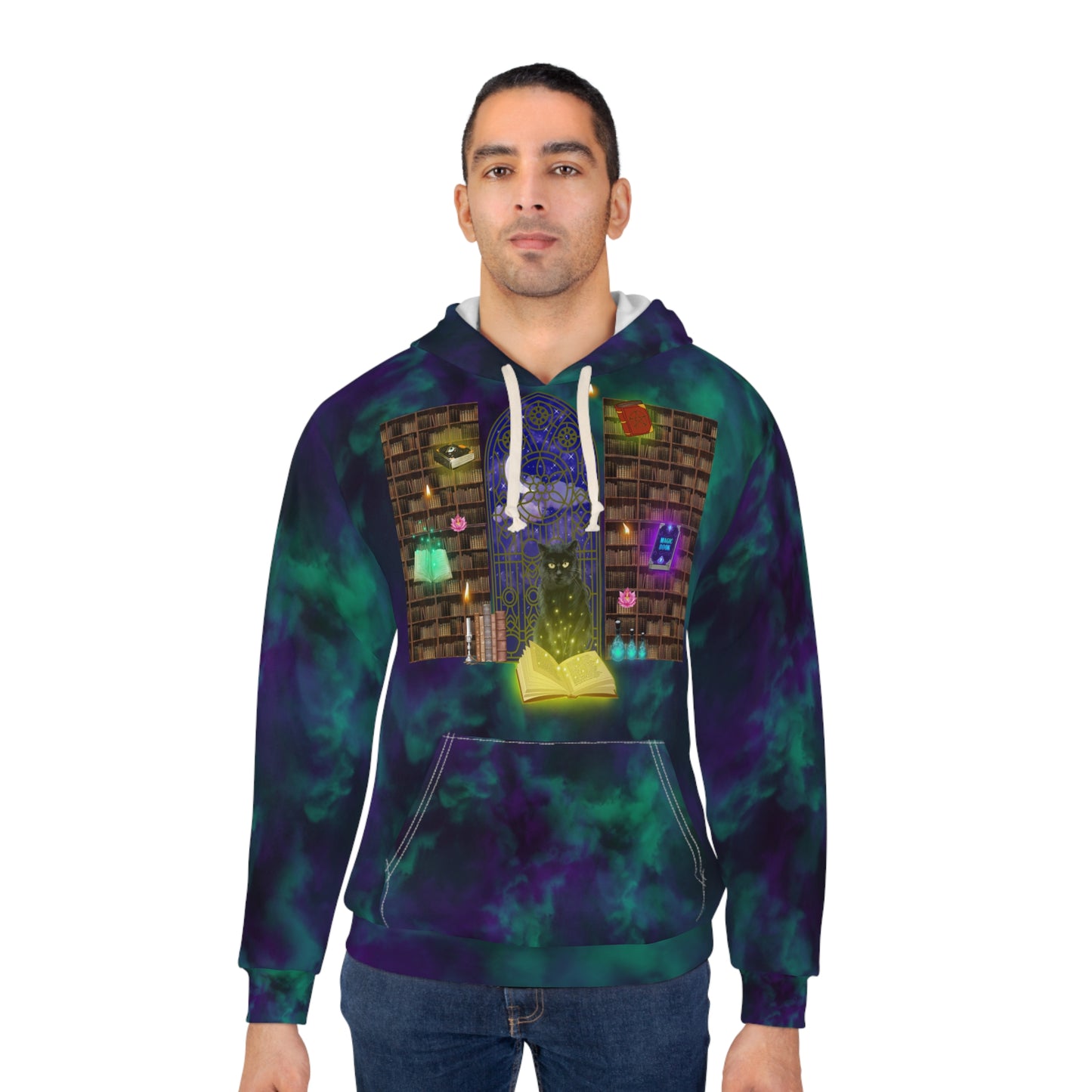 Mystic Black Cat Halloween Pullover Hoodie