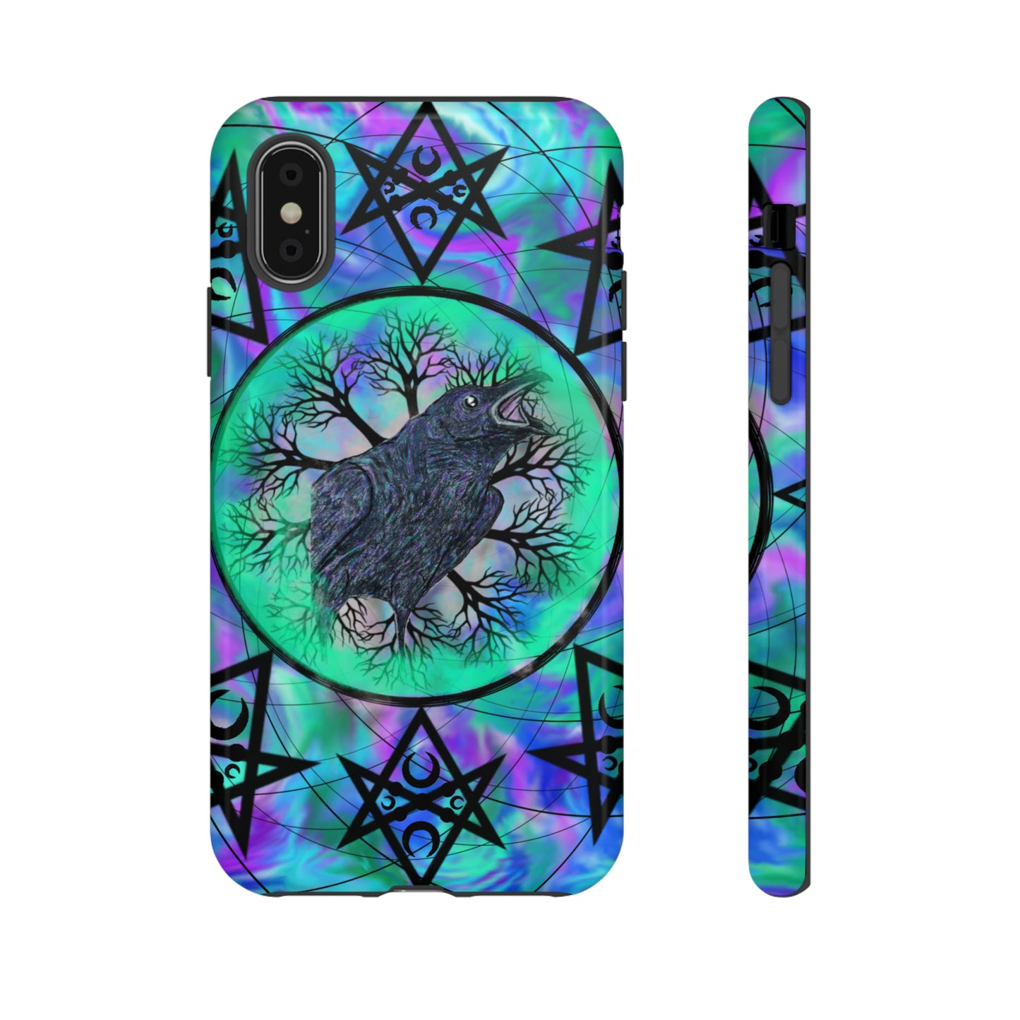 Raven Medicine Totem Protective Phone Case, Samsung, iPhone, Pixel, all sizes