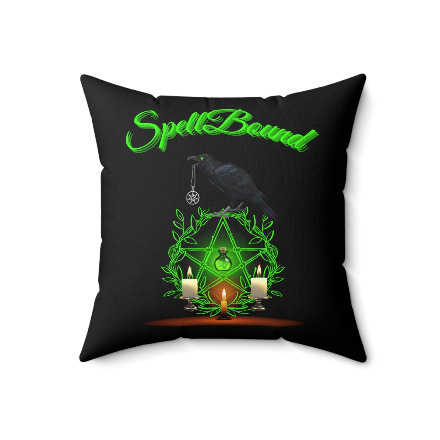 Spellbound Pentagram Halloween Pillow Spun Polyester Square Pillow
