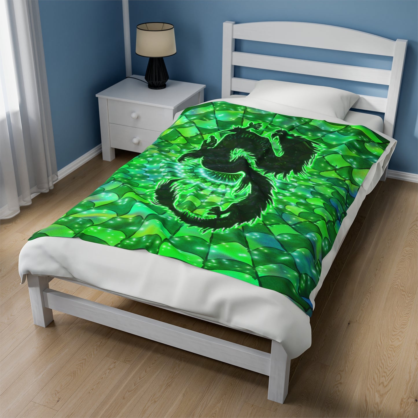 Emerald Abundance Dragon Velveteen Plush Blanket