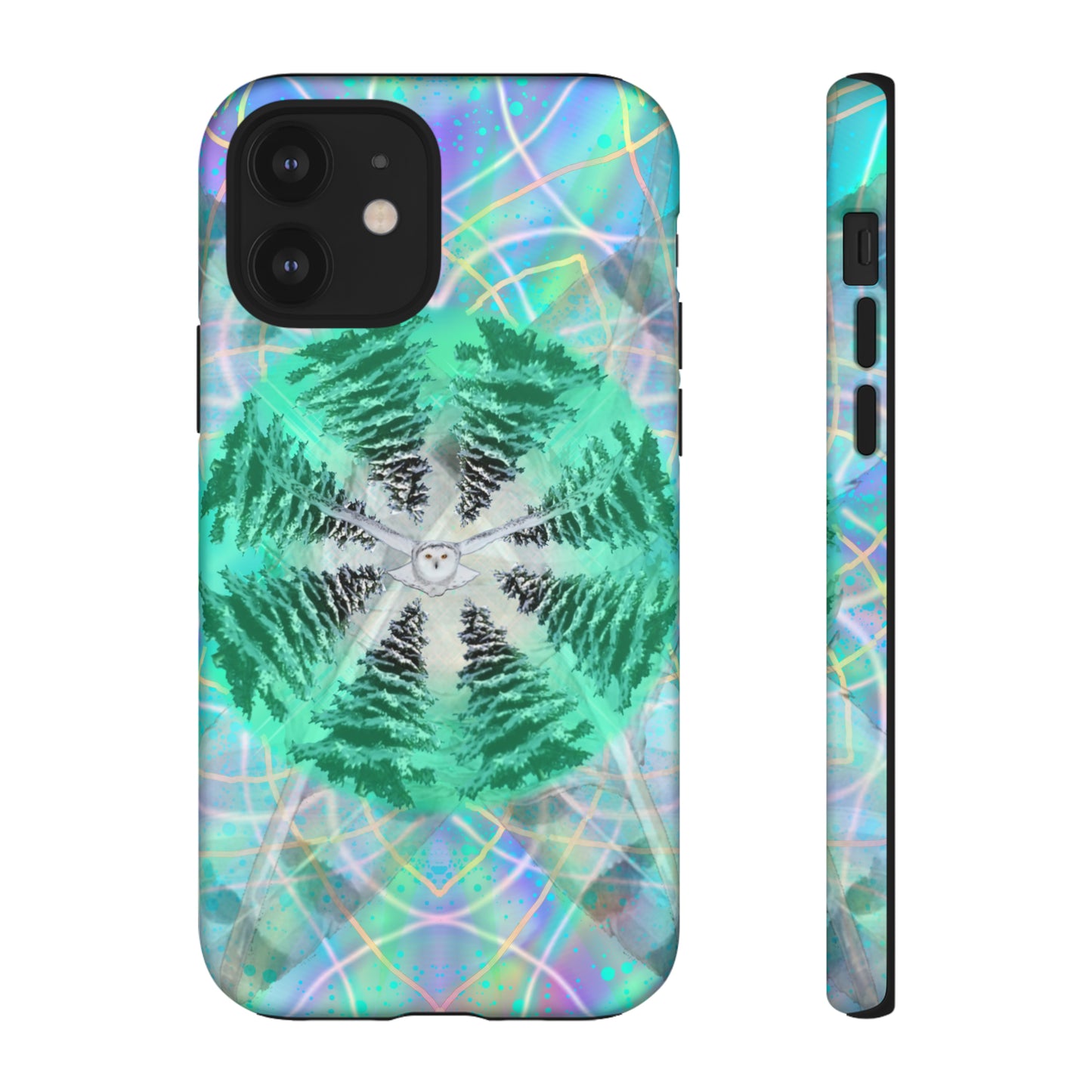 Mystic Pines Snowy Owl Protective Phone Case, Samsung, iPhone, Pixel, all sizes