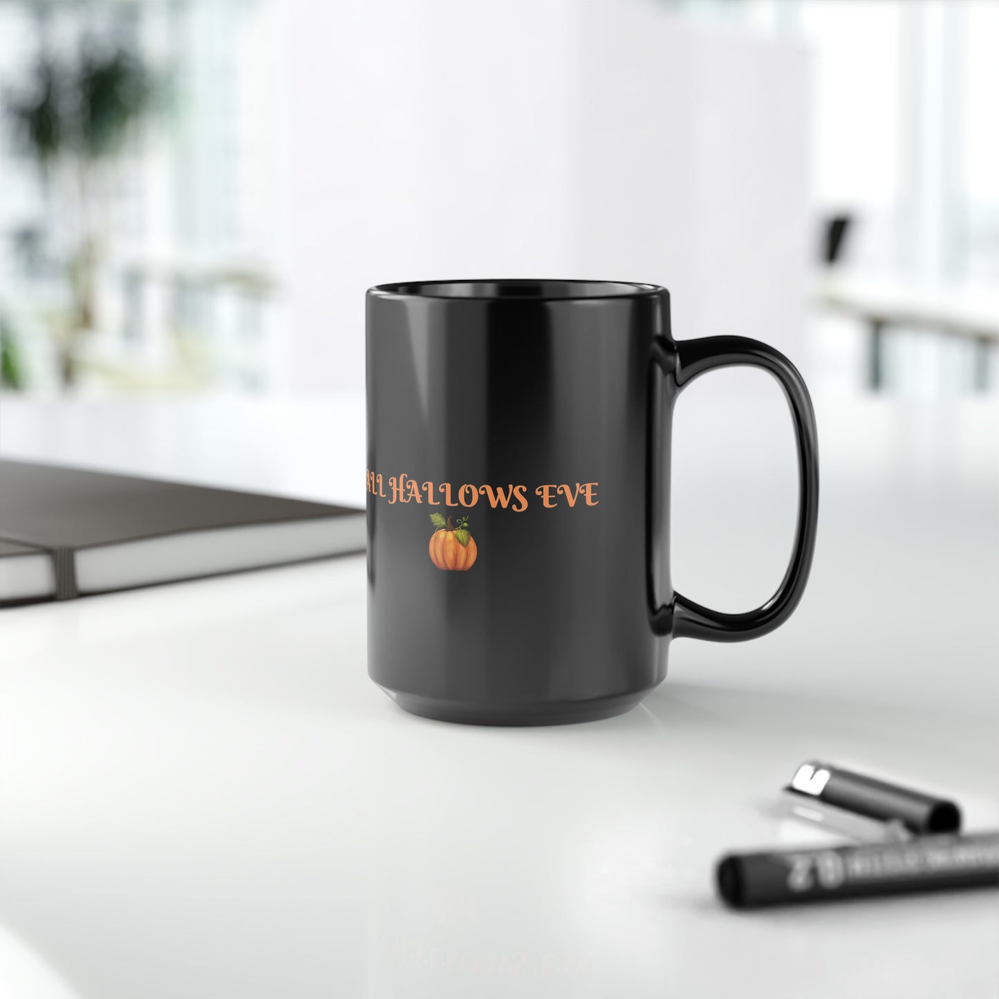 Black Halloween Mug Black Cat 15oz