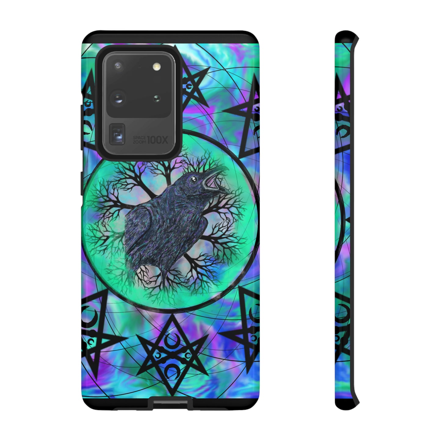Raven Medicine Totem Protective Phone Case, Samsung, iPhone, Pixel, all sizes
