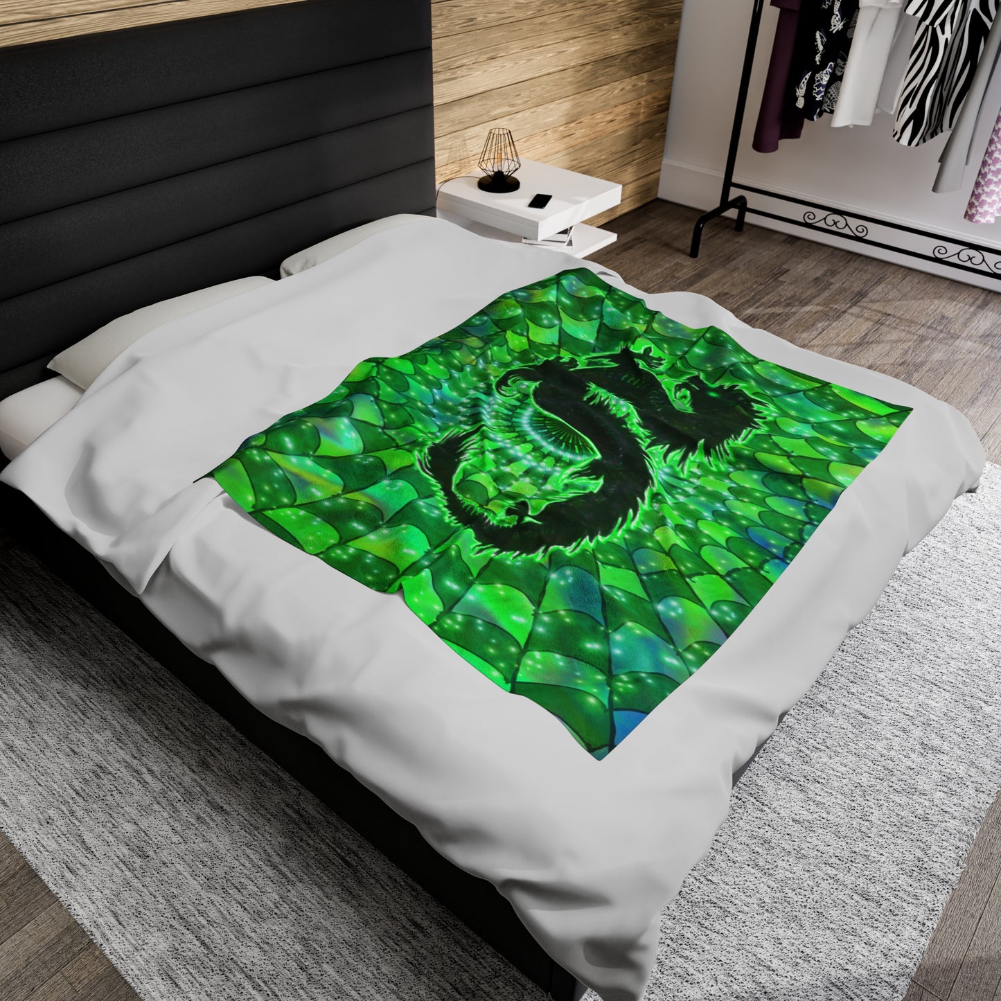 Emerald Abundance Dragon Velveteen Plush Blanket