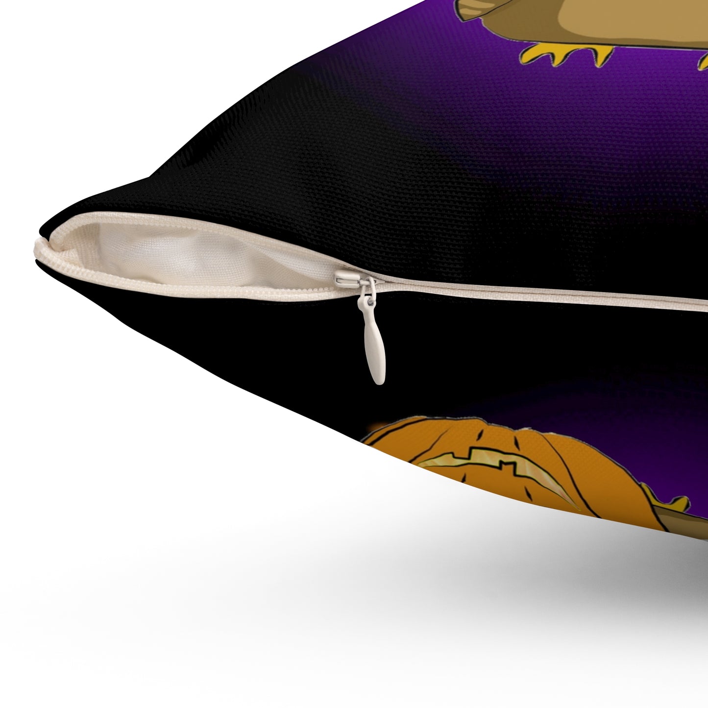 Witchy Halloween Owl Spun Polyester Square Pillow