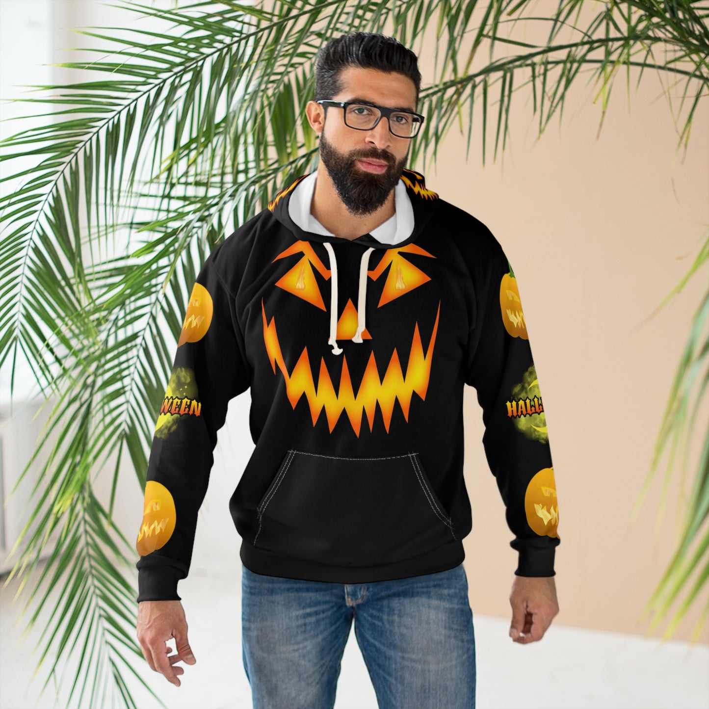 Wicked cool pumpkin face Halloween Pullover Hoodie