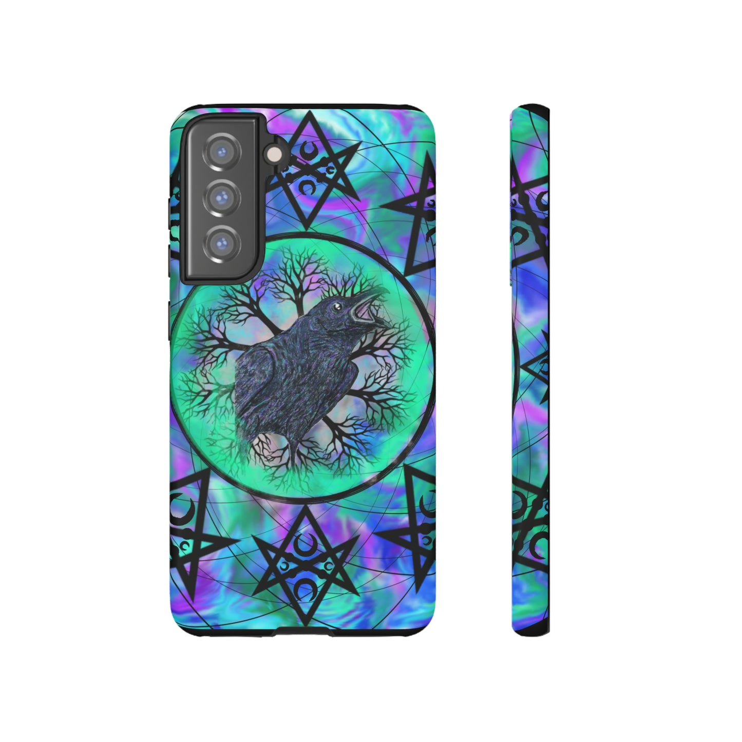 Raven Medicine Totem Protective Phone Case, Samsung, iPhone, Pixel, all sizes