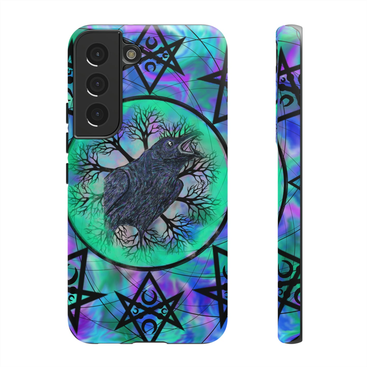 Raven Medicine Totem Protective Phone Case, Samsung, iPhone, Pixel, all sizes