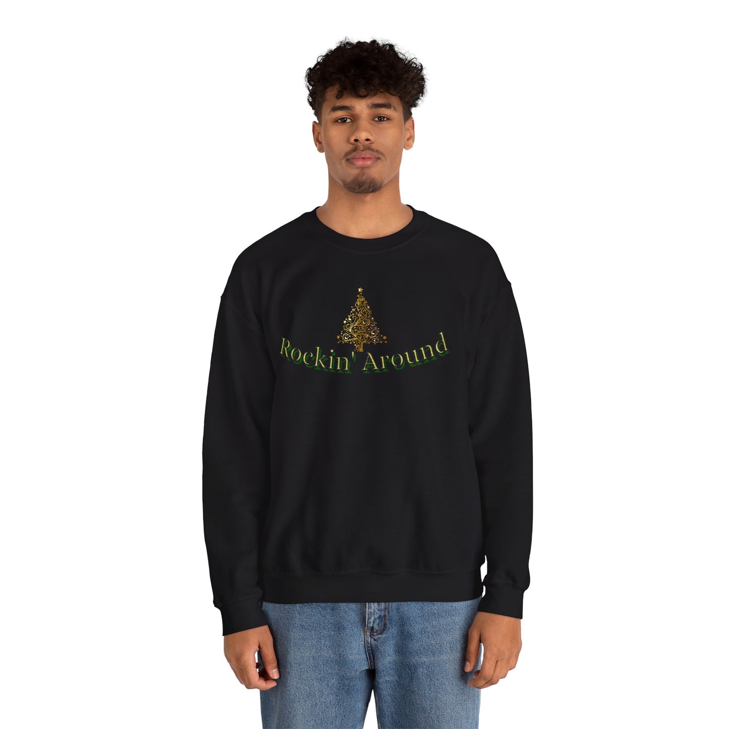 Rockin Around the Christmas Tree Hoodie. Christmas Tree Sweatshirt. Unisex Adult Holiday Shirt. Minimal Merry Xmas Crew.