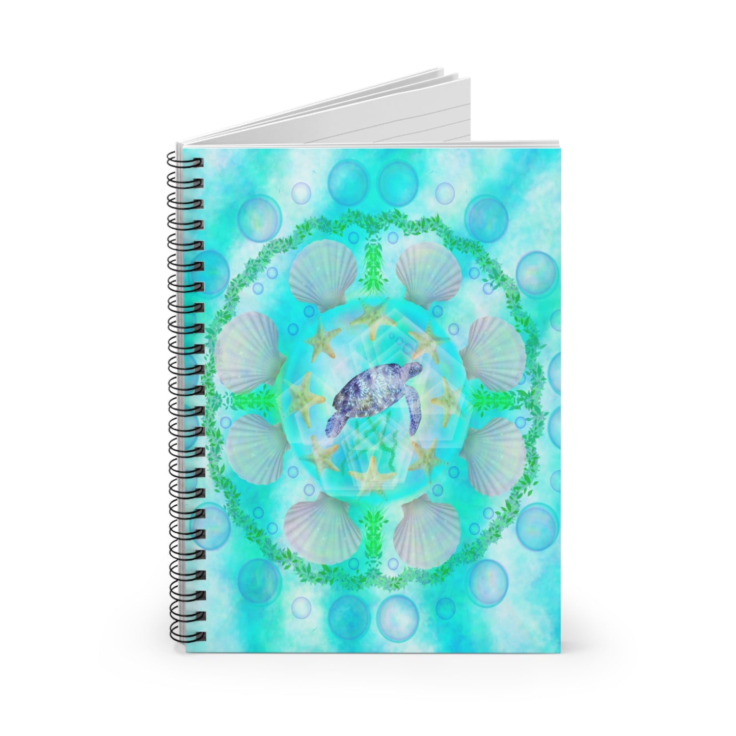 Turtle Medicine Mandala Spiral Notebook - Ruled Line