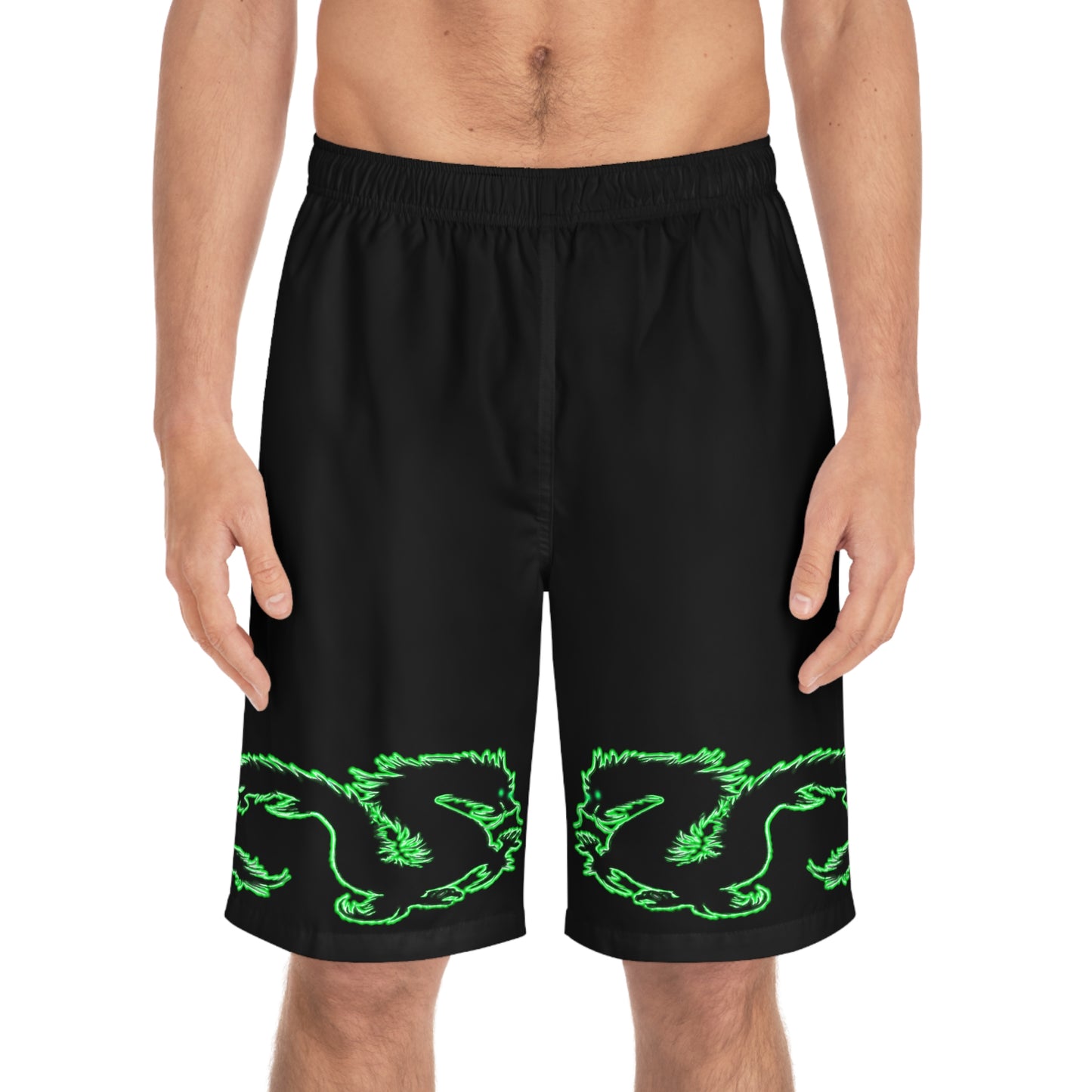 Emerald Dragon Men's Board Shorts (AOP)