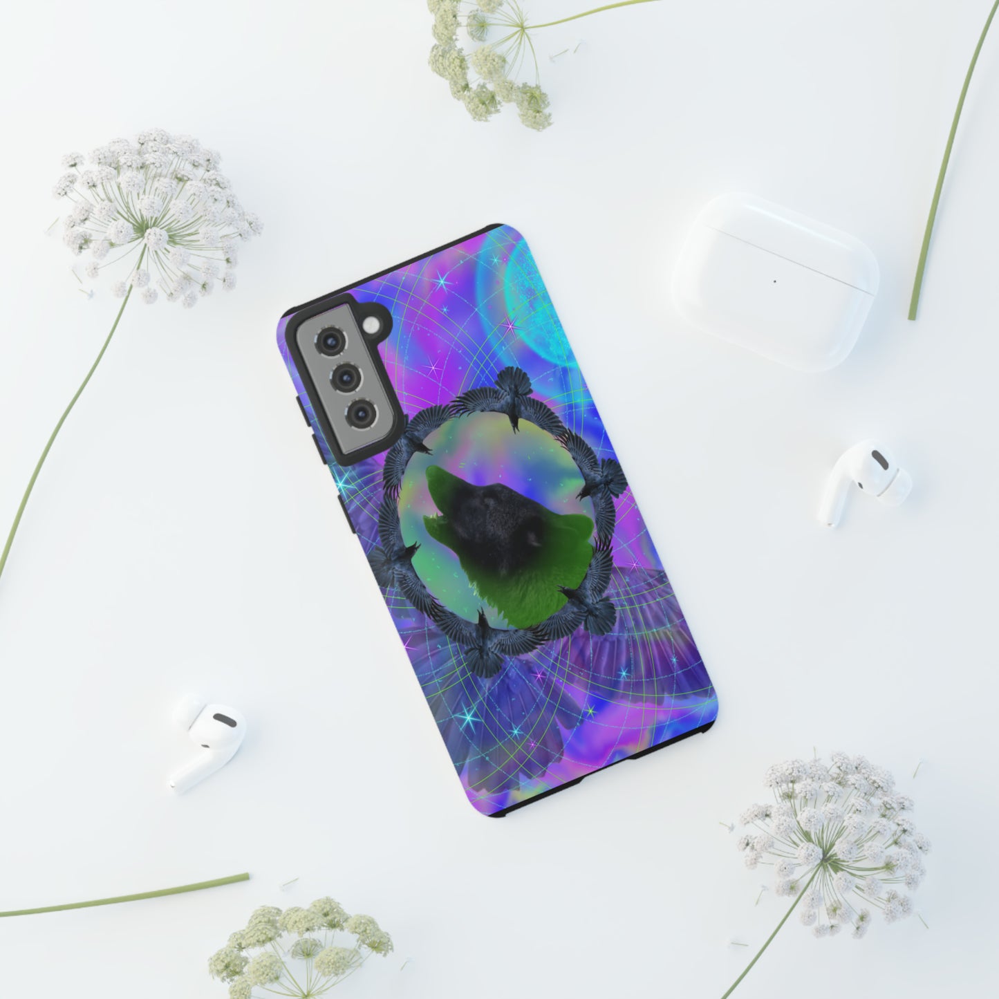 Mystic Wolf Protective Phone Case, Samsung, iPhone, Pixel, all sizes