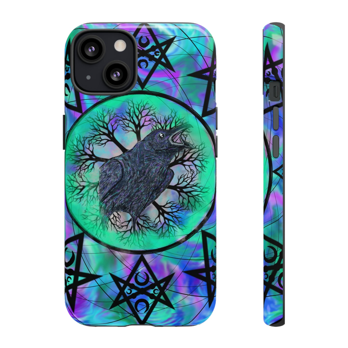 Raven Medicine Totem Protective Phone Case, Samsung, iPhone, Pixel, all sizes