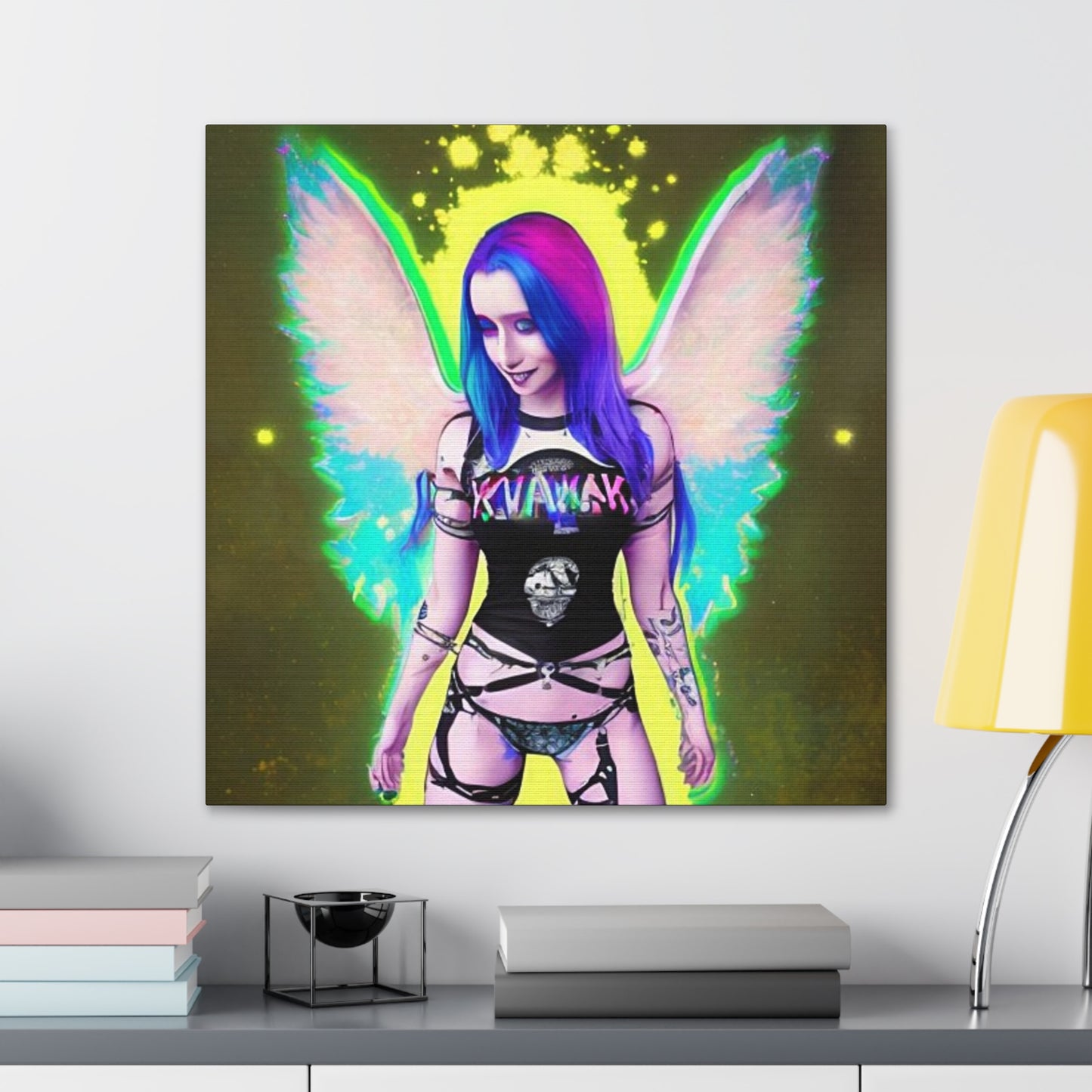 Kawai Anime Art, Canvas Print, Wall Art Original Art, Unique Gifts