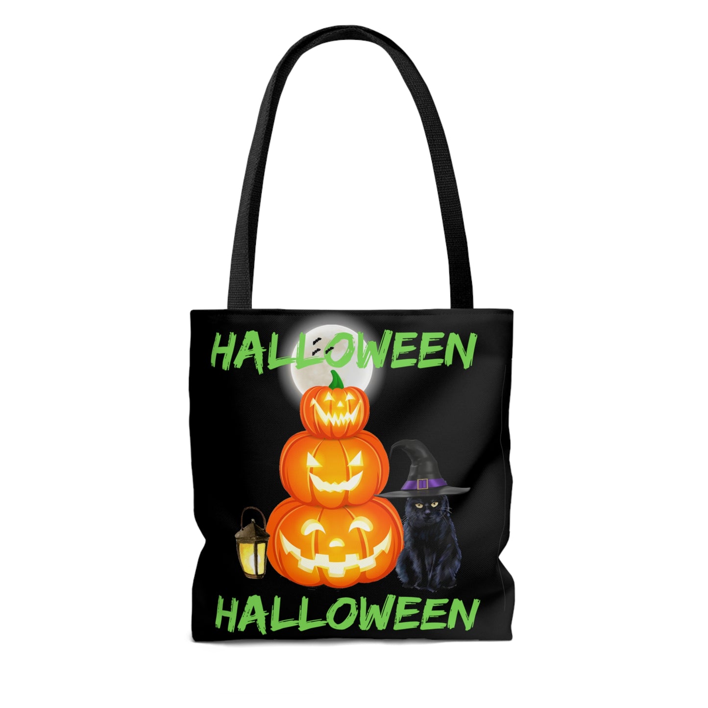 Halloween Pumpkins And Black Cat, Halloween Candy Tote Bag