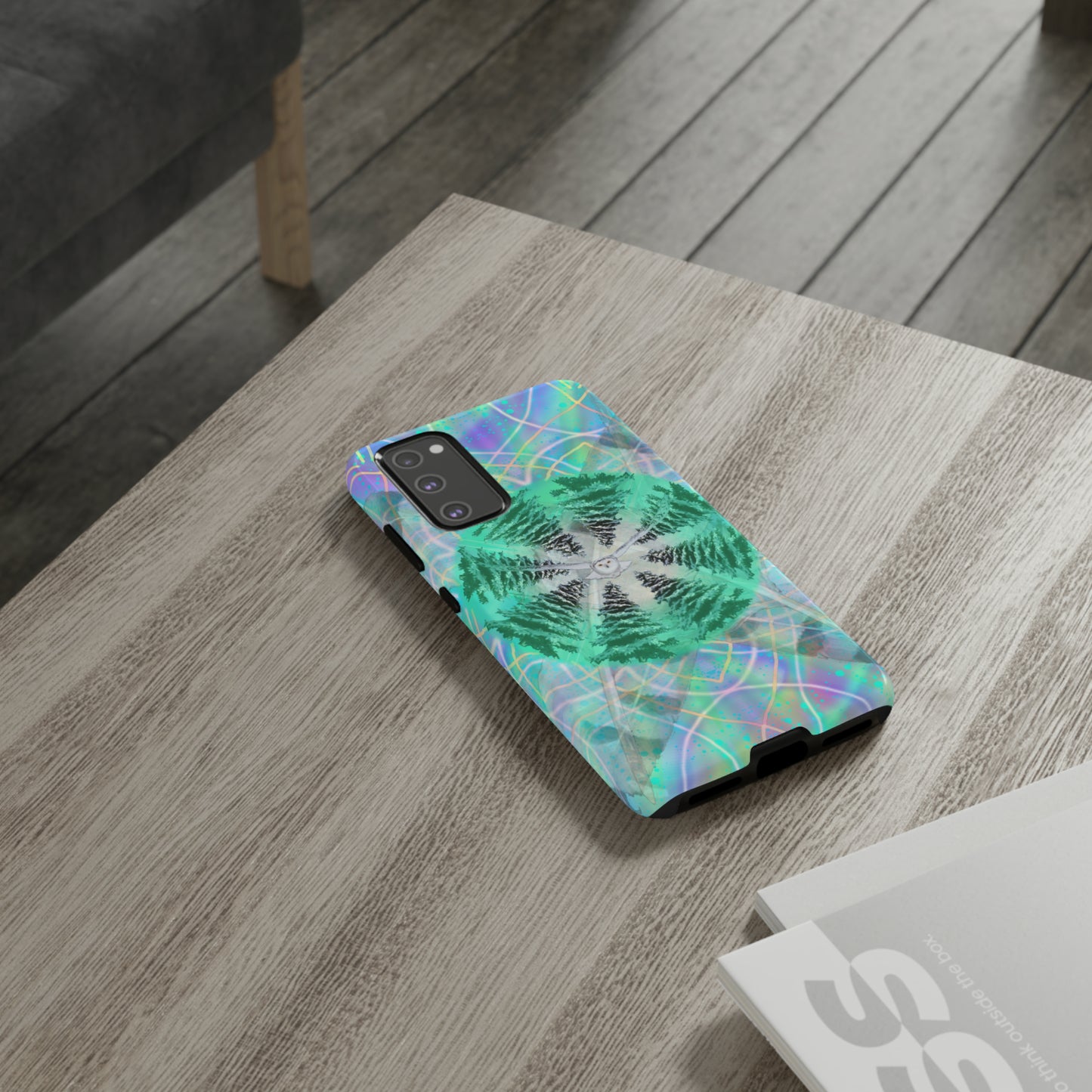 Mystic Pines Snowy Owl Protective Phone Case, Samsung, iPhone, Pixel, all sizes