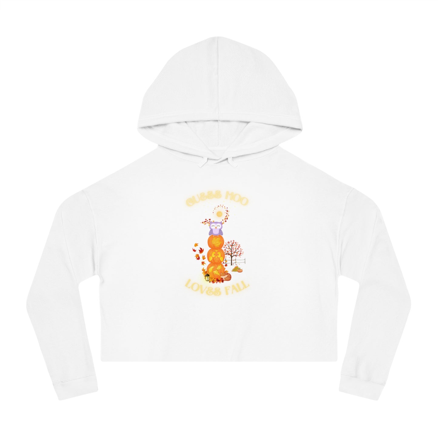 Guess Hoo Loves Fall Women’s Cropped Hooded Sweatshirt