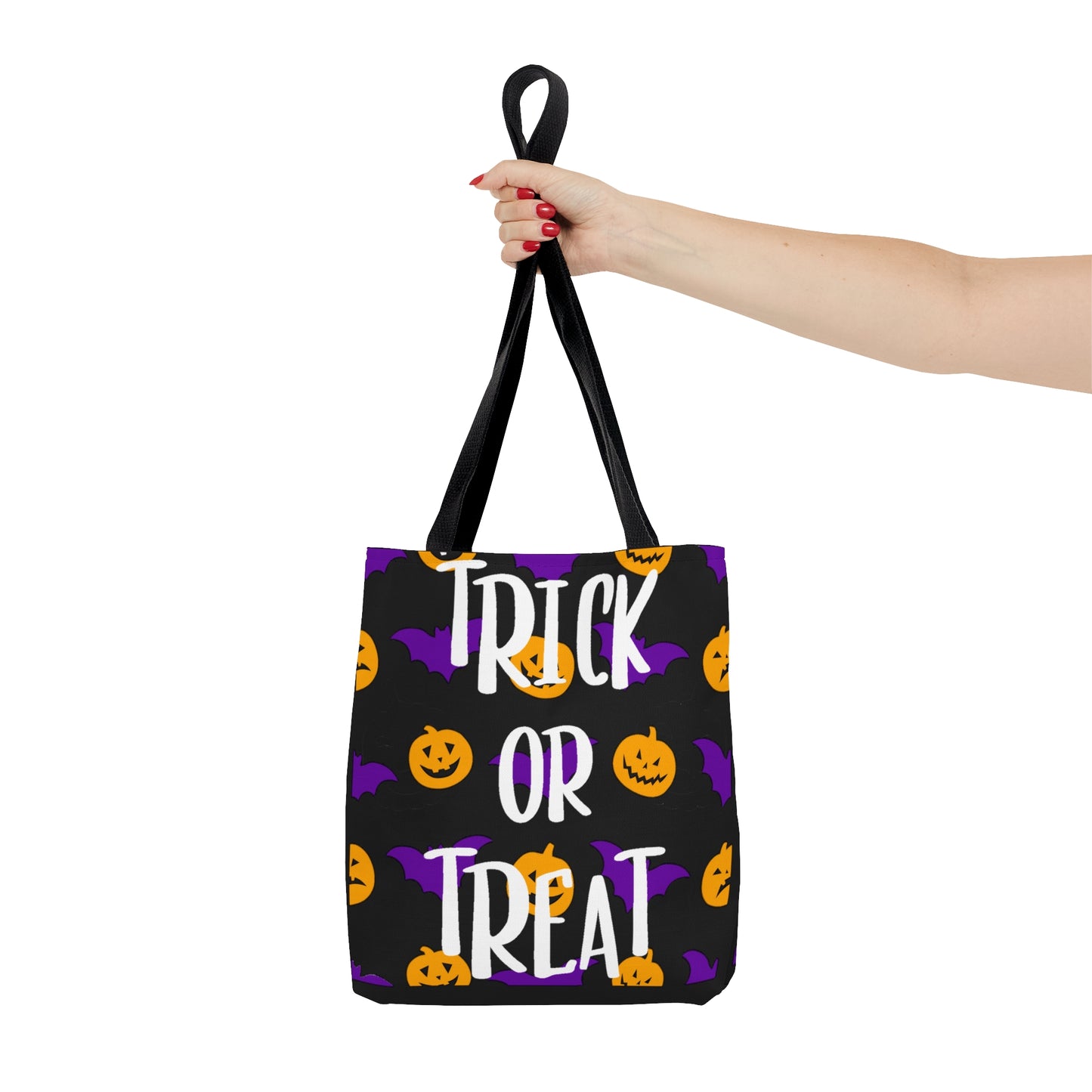 Trick Or Treat Pumpkins and Bats Halloween Candy Tote Bag