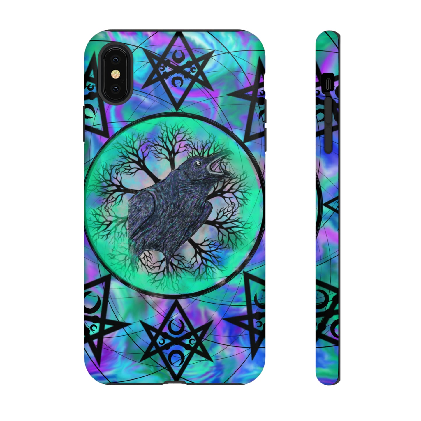 Raven Medicine Totem Protective Phone Case, Samsung, iPhone, Pixel, all sizes