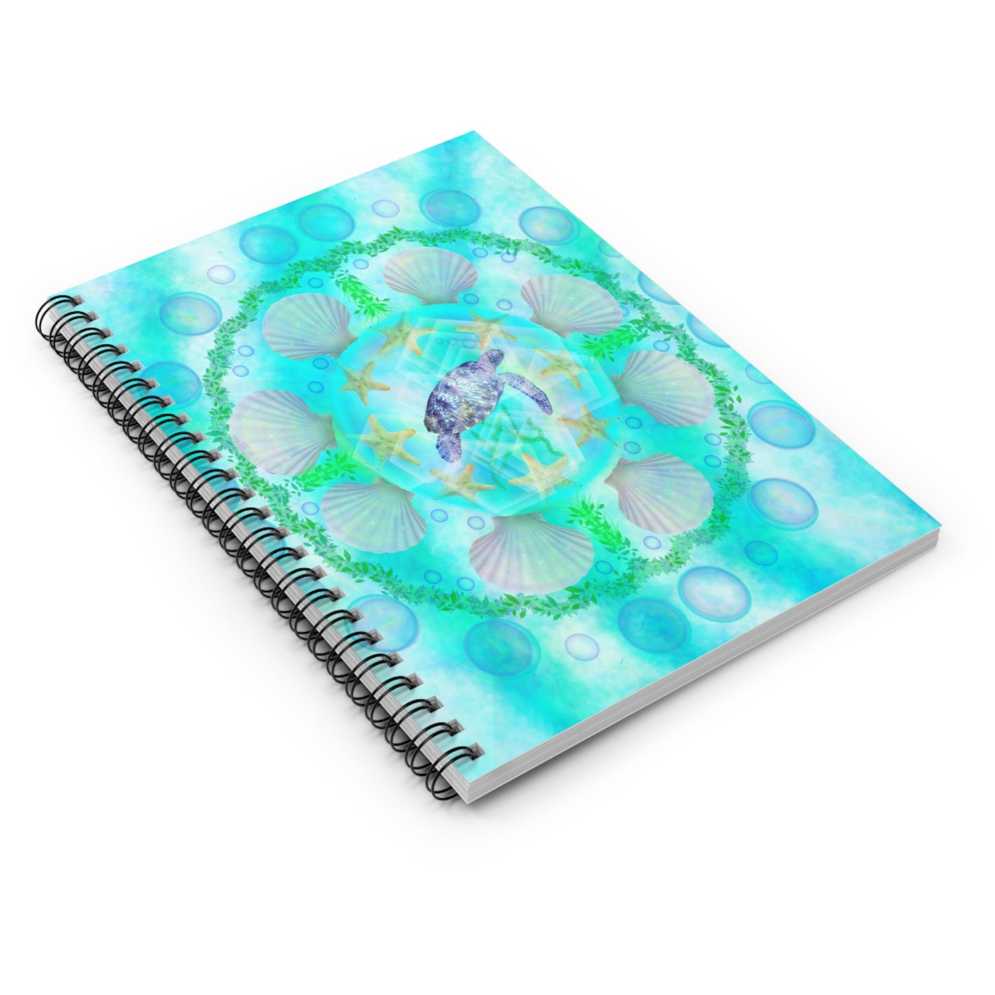 Turtle Medicine Mandala Spiral Notebook - Ruled Line