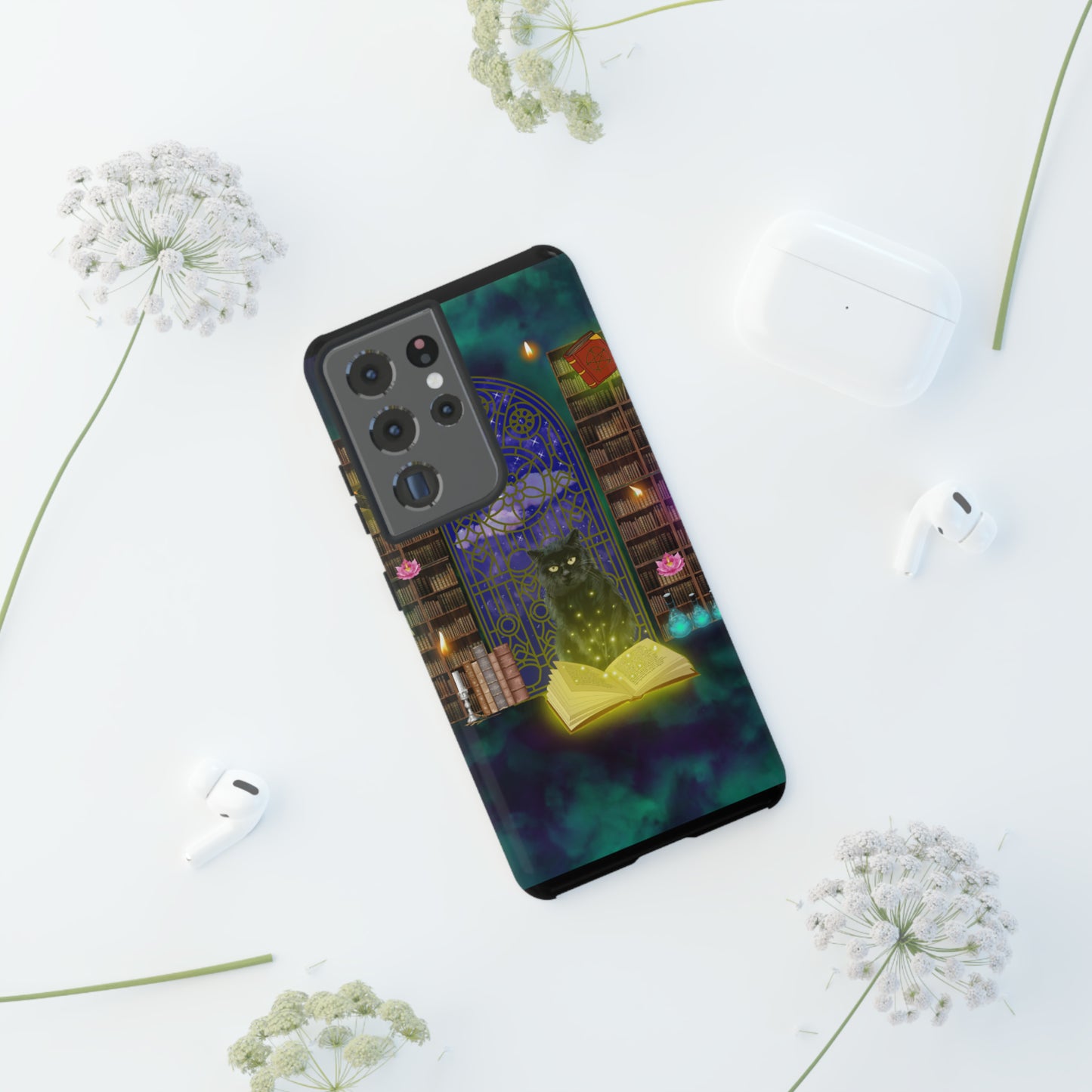 Mystic Cat Protective Phone Case, Samsung, iPhone, Pixel, all sizes