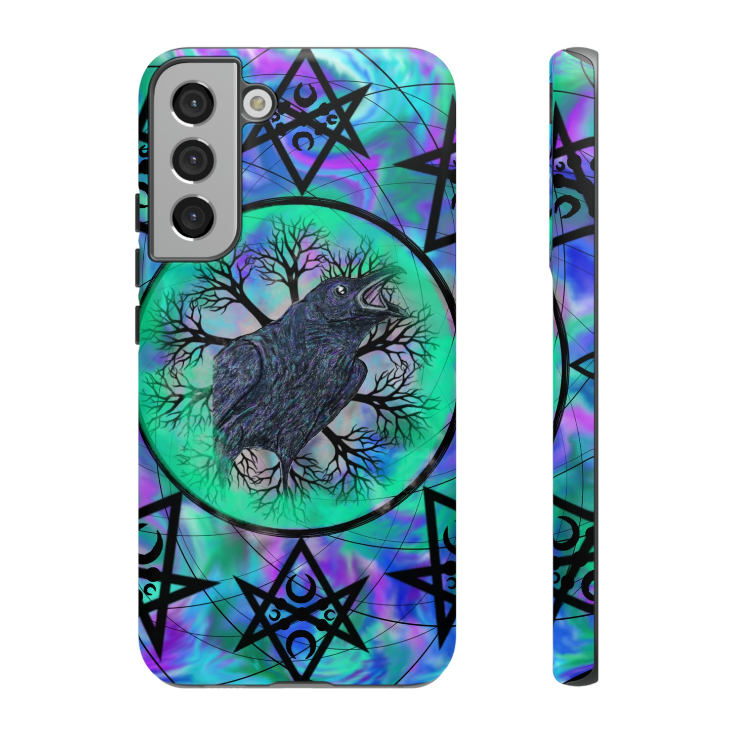 Raven Medicine Totem Protective Phone Case, Samsung, iPhone, Pixel, all sizes