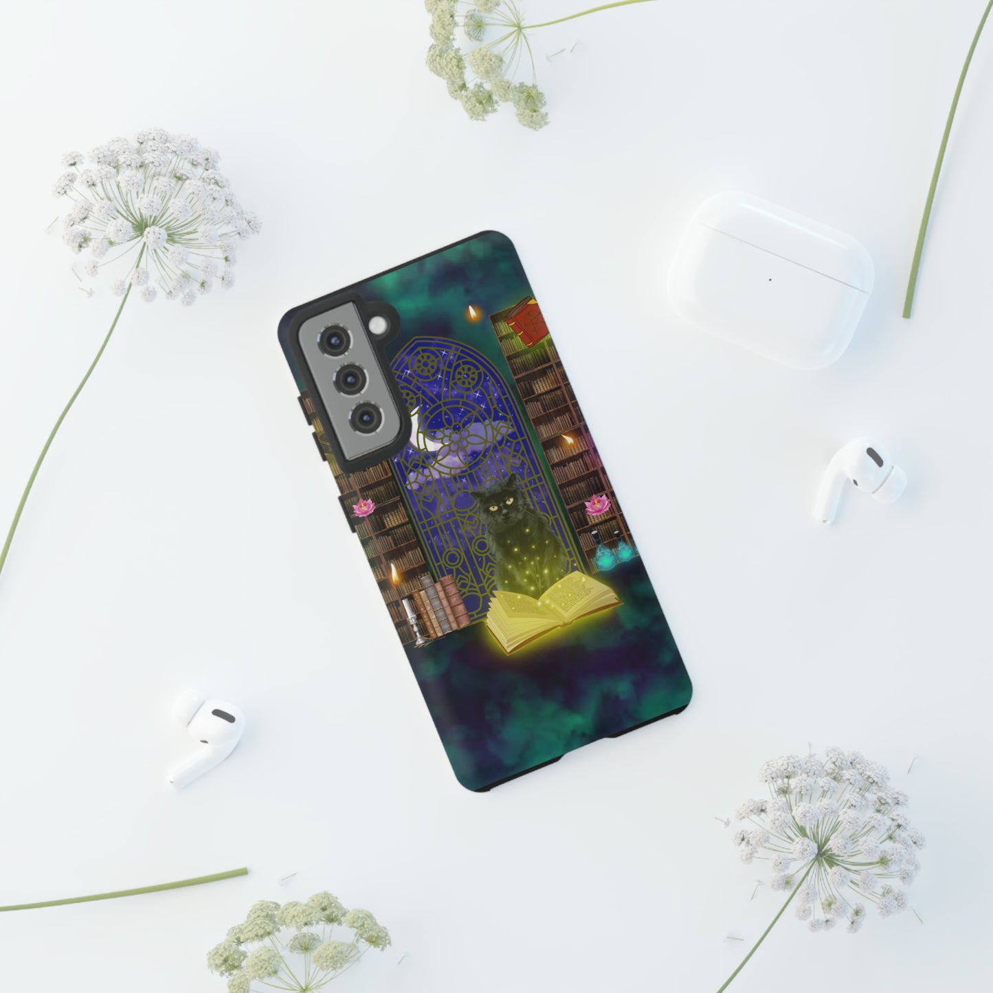 Mystic Cat Protective Phone Case, Samsung, iPhone, Pixel, all sizes