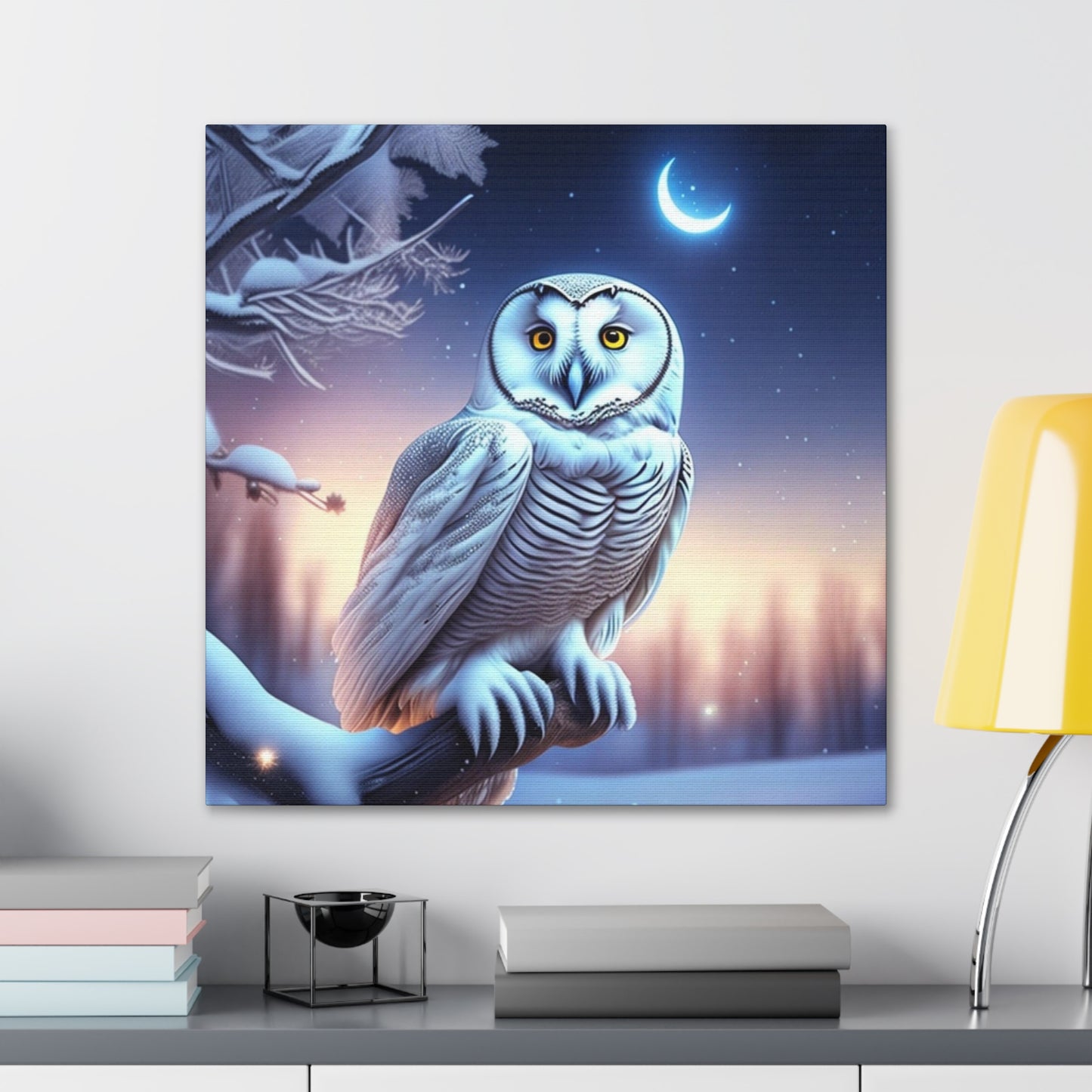 Dreamy Snowy Owl , Canvas Art, Canvas Print, Wall Decor, Original Art, Unique Gifts