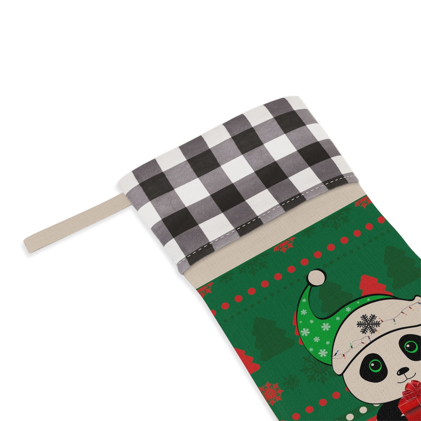 Panda Christmas sweater pattern Stocking