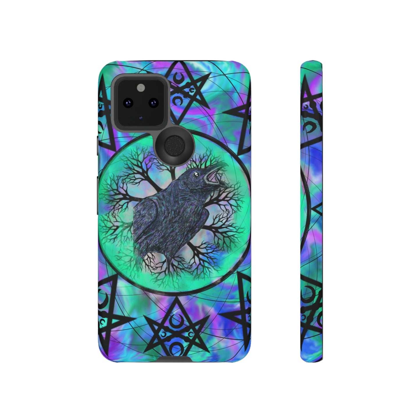 Raven Medicine Totem Protective Phone Case, Samsung, iPhone, Pixel, all sizes