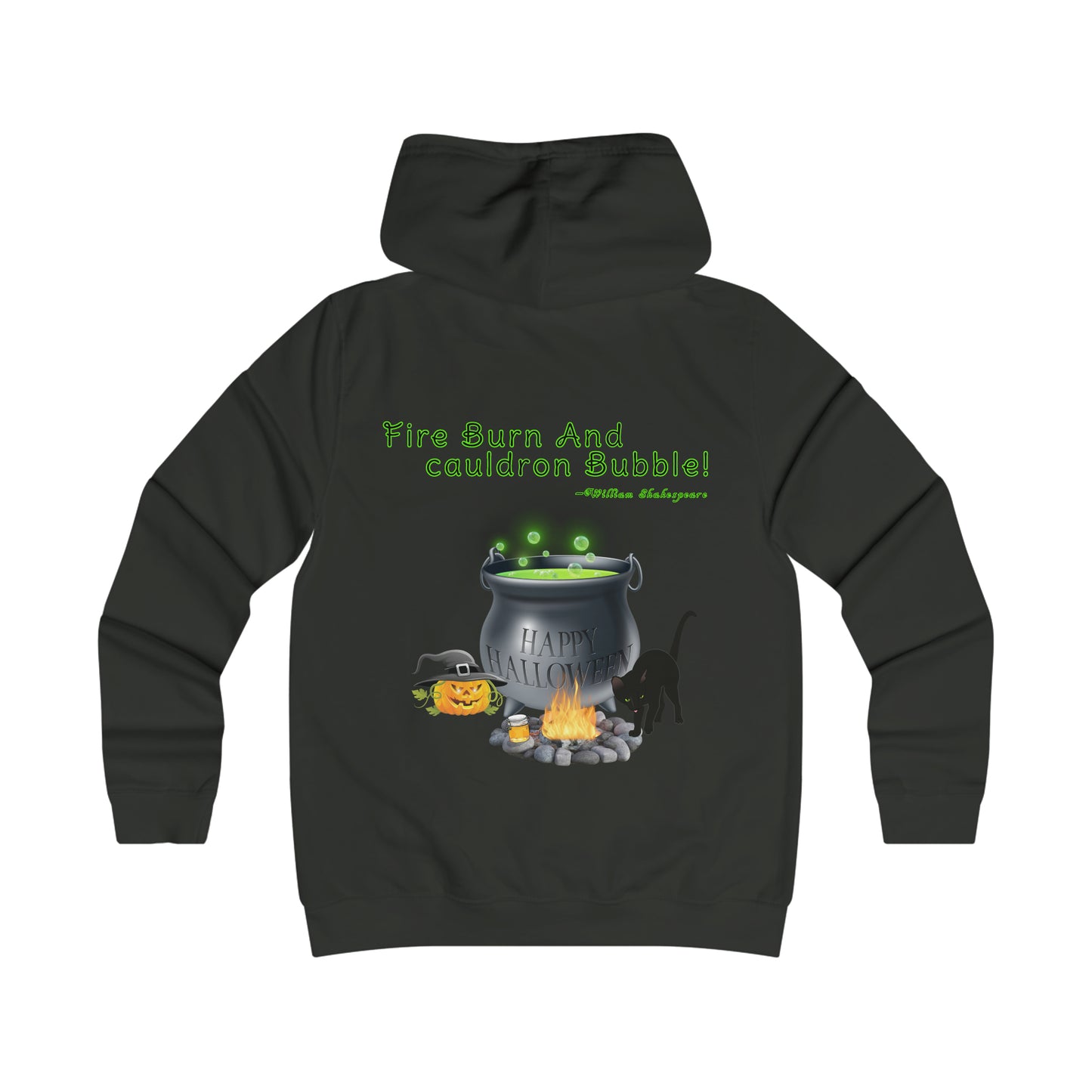 Girlie College Hoodie "Double Toil And Trouble" Halloween Top